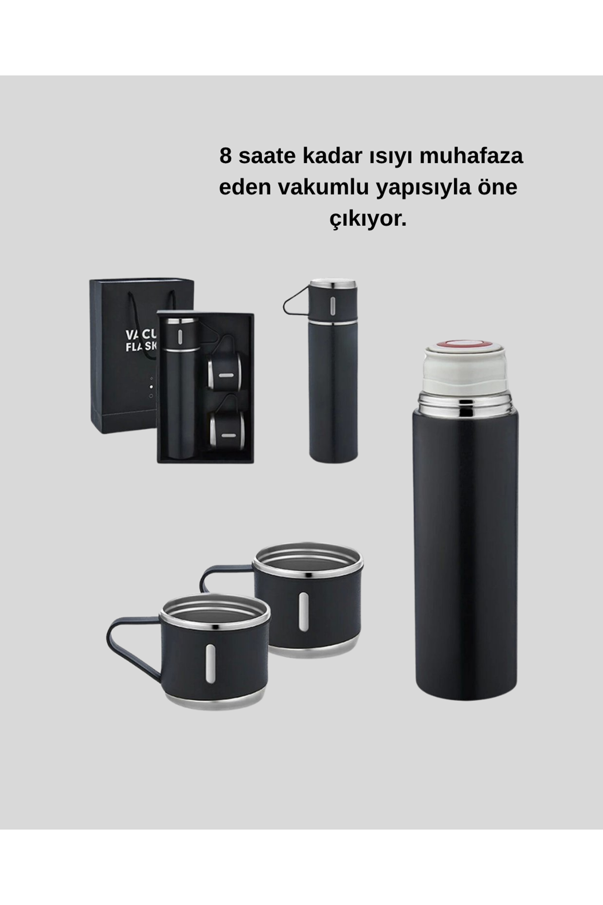 500 ml Vakumlu Termos – Çift Kat Paslanmaz Çelik, Sızdırmaz Kapağıyla Sıcak ve Soğuk İçeceklere Özel