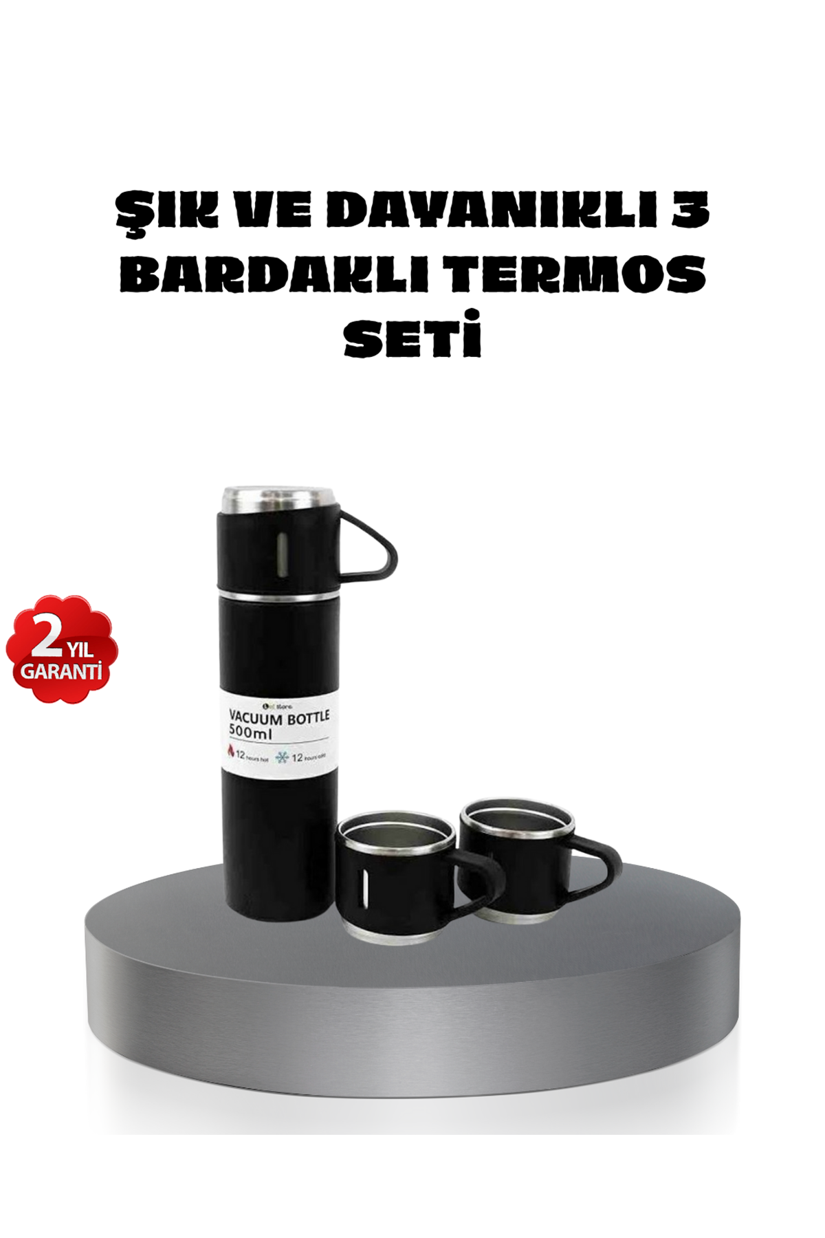 500 ml Paslanmaz Çelik Termos Seti – Sızdırmaz, Vakumlu, Isı Koruma Özellikli, Taşınabilir Termos