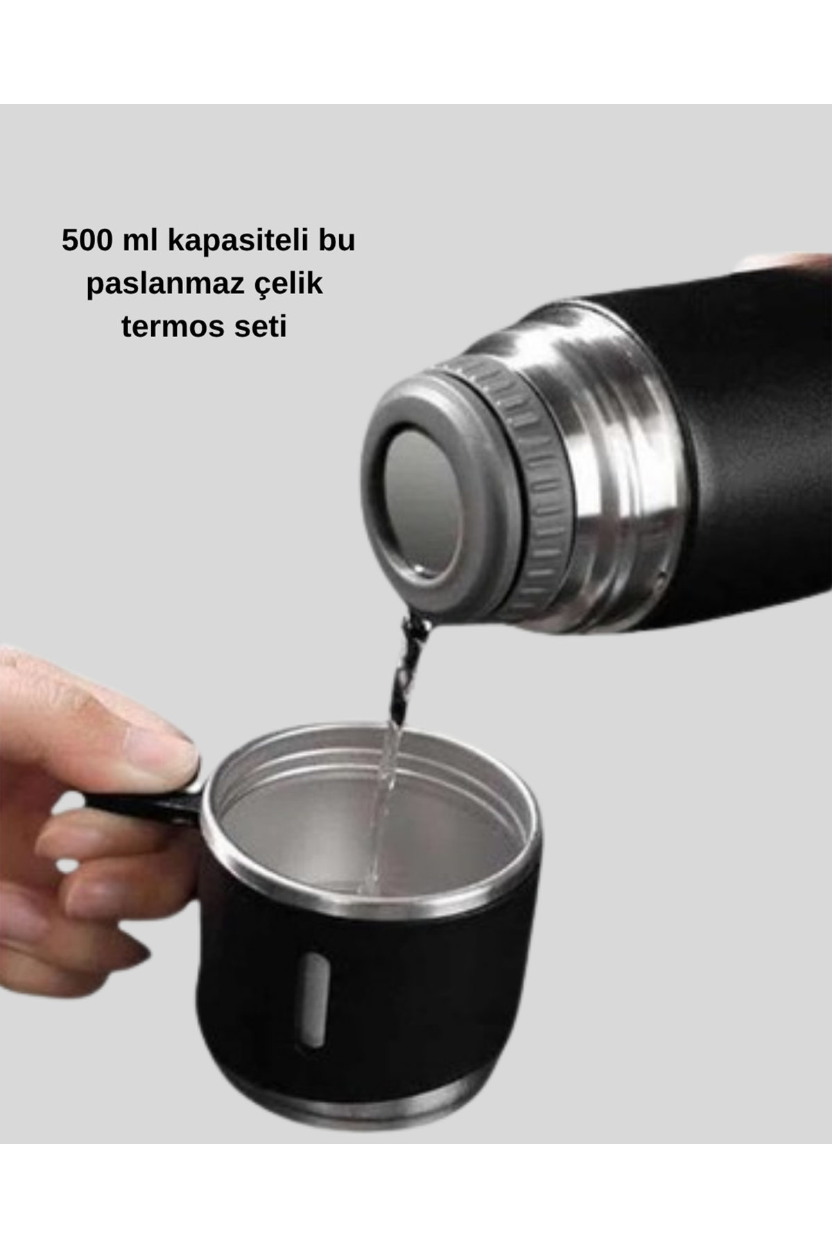 500 ml Paslanmaz Çelik Termos Seti – Sızdırmaz, Vakumlu, Isı Koruma Özellikli, Taşınabilir Termos
