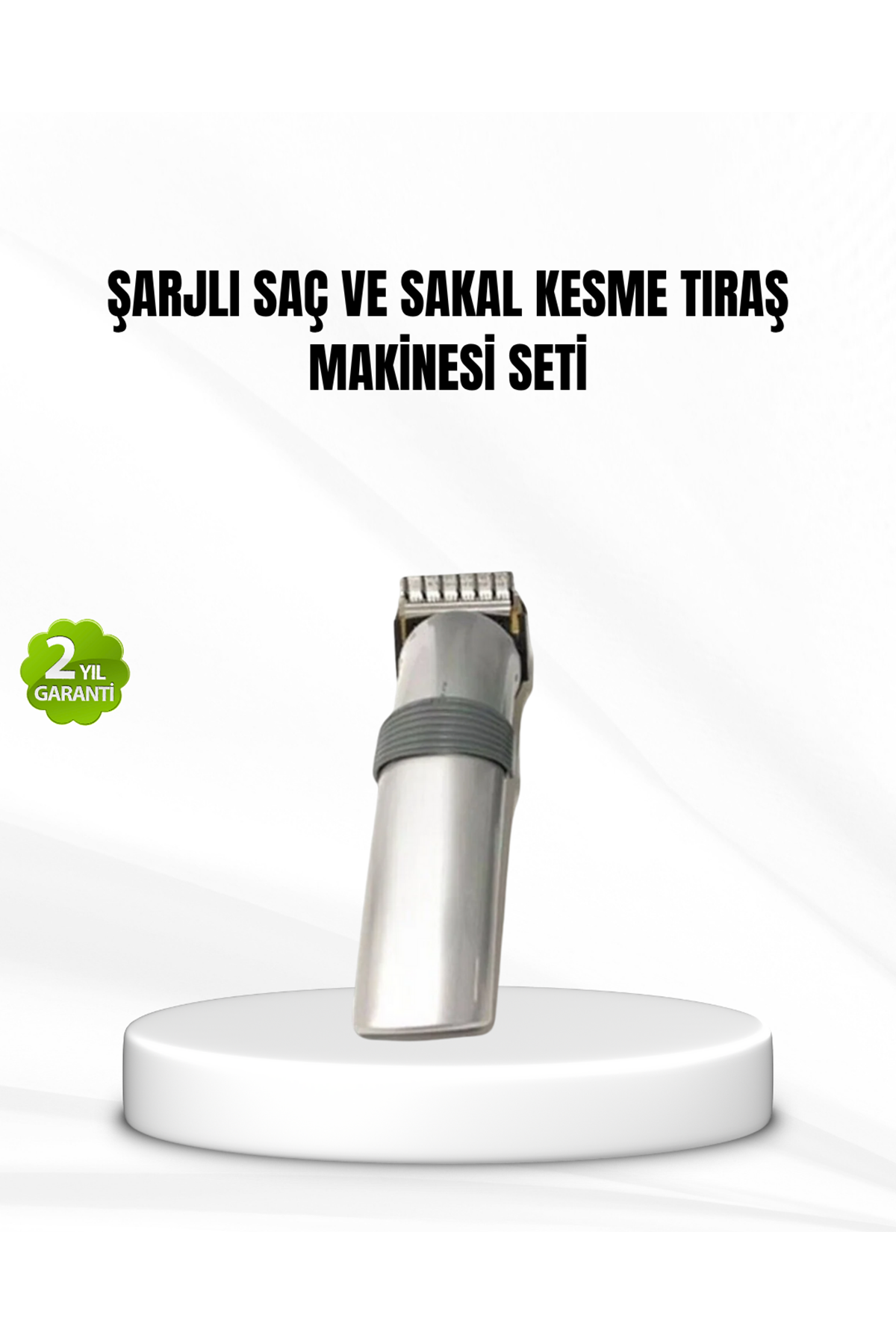 Şarjlı Saç ve Sakal Kesme Makinesi – Paslanmaz Çelik Bıçak, Ayarlanabilir Başlık