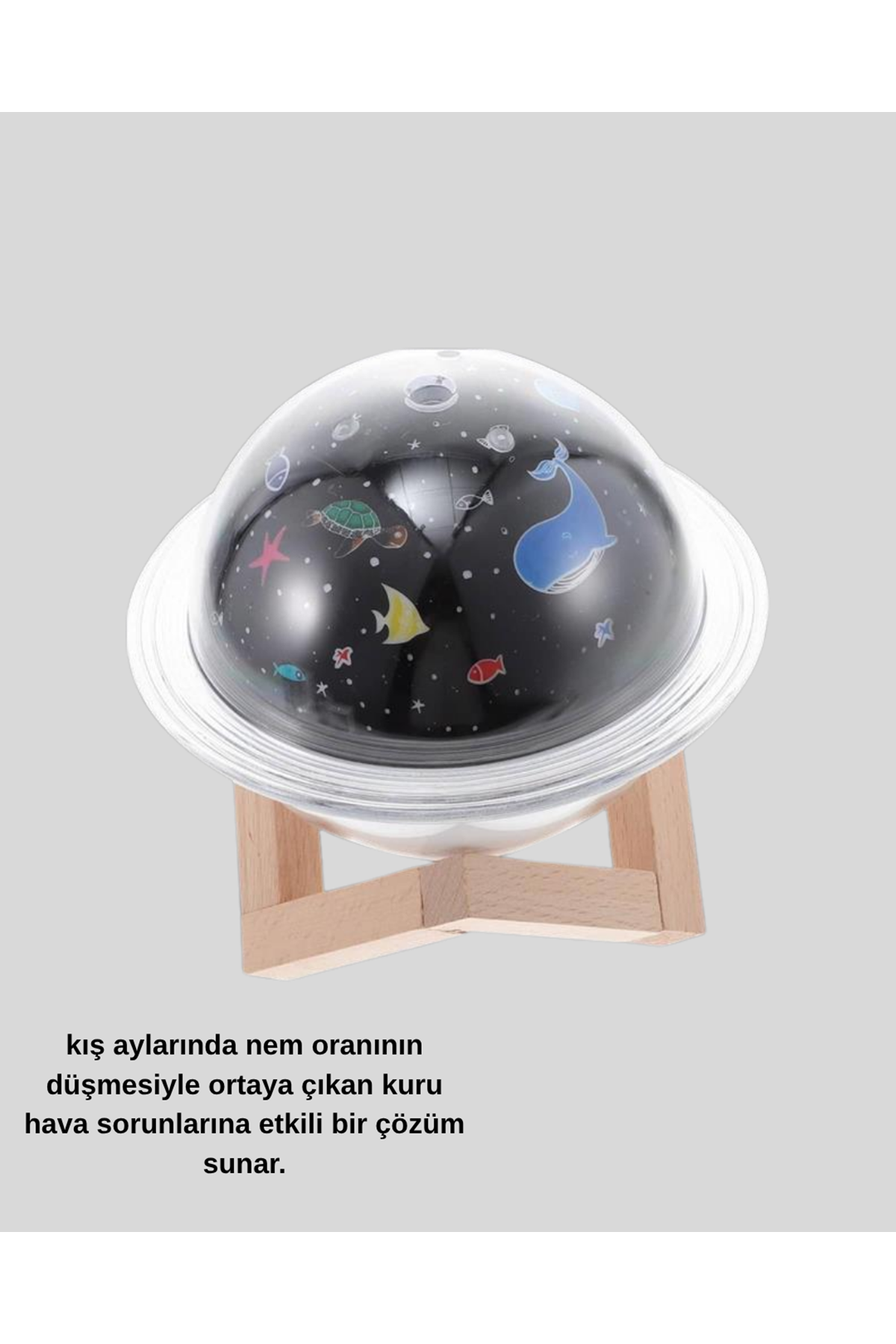 USB Projeksiyon Gece Lambası ve Hava Nemlendirici – Aromaterapi Destekli, Taşınabilir Mini