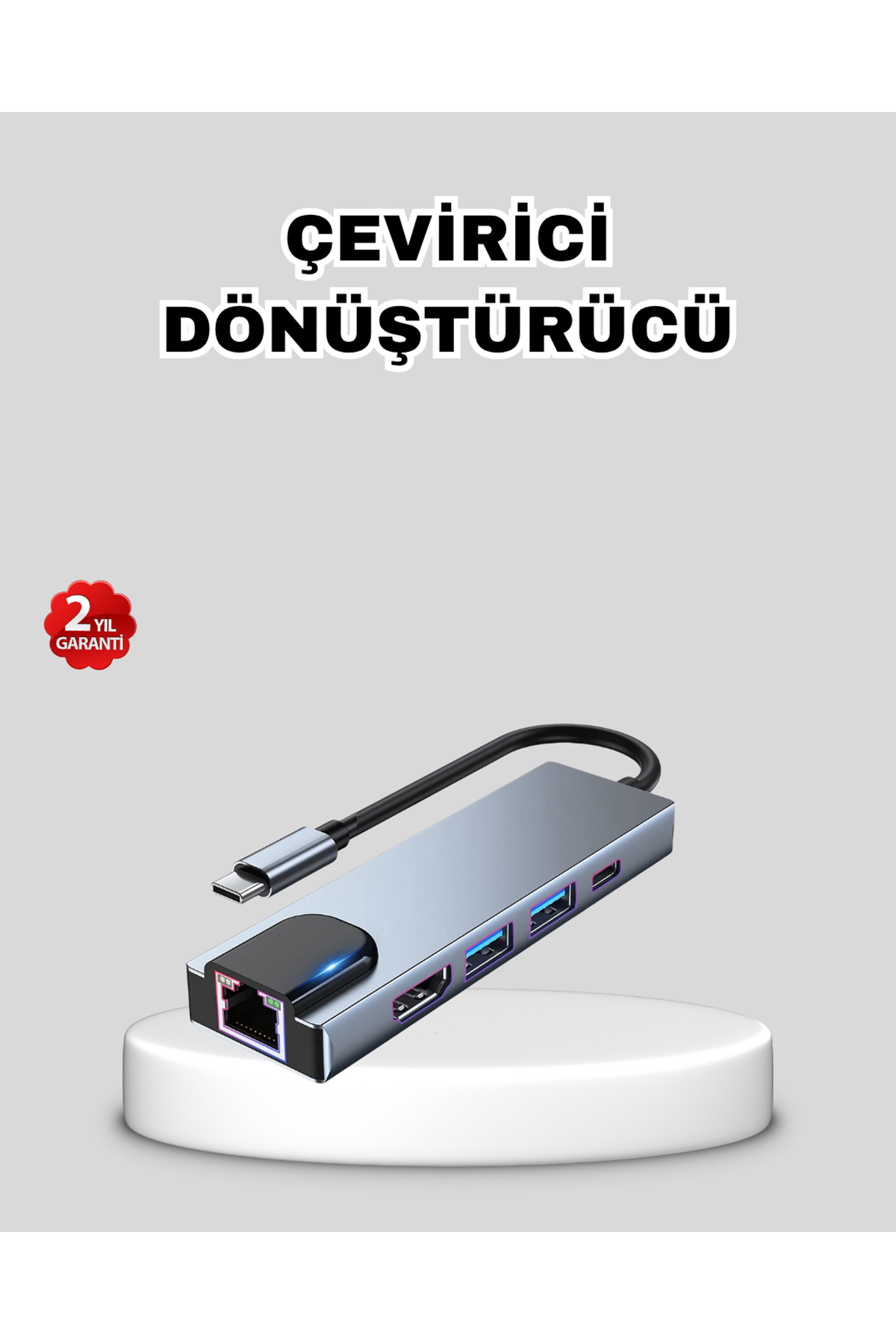 Type-C Çoklu Dönüştürücü – Alüminyum Gövde, Hızlı Veri Aktarımı ve Şarj Desteği