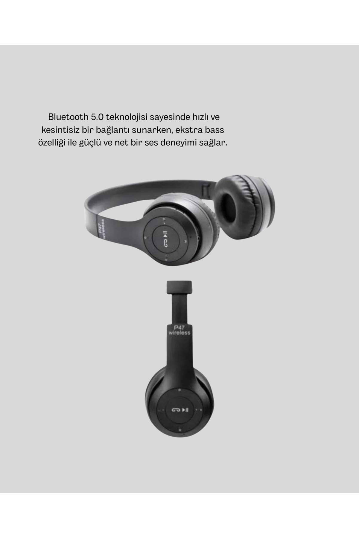Kablosuz Bluetooth Kulaklık – TF Kart, AUX, Mikrofonlu, Suya Dayanıklı, 10m Menzil