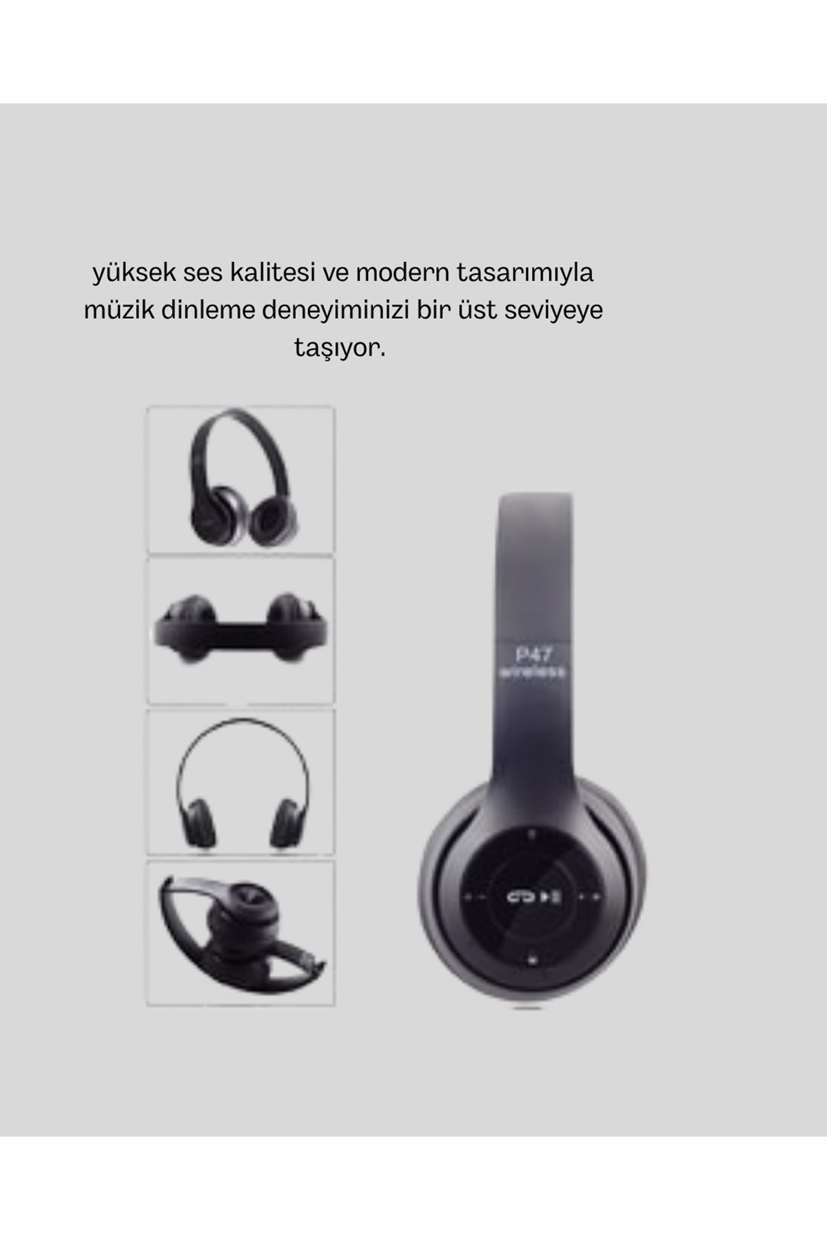 Bluetooth 5.0 Kablosuz Kulaklık – Extra Bass, TF Kart Desteği, 3.5mm AUX Girişli