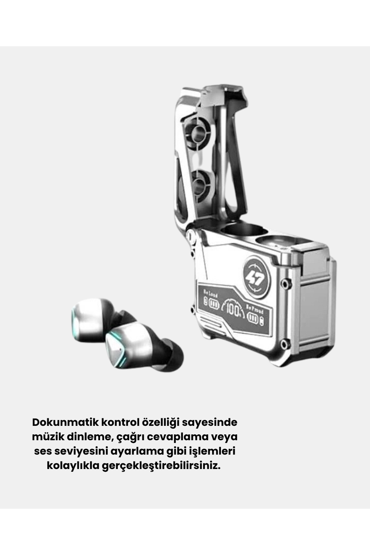 IPX5 Su Geçirmez Kablosuz Bluetooth Kulaklık – Powerbank Şarj Kutulu, Düşük Gecikmeli Oyun Modu