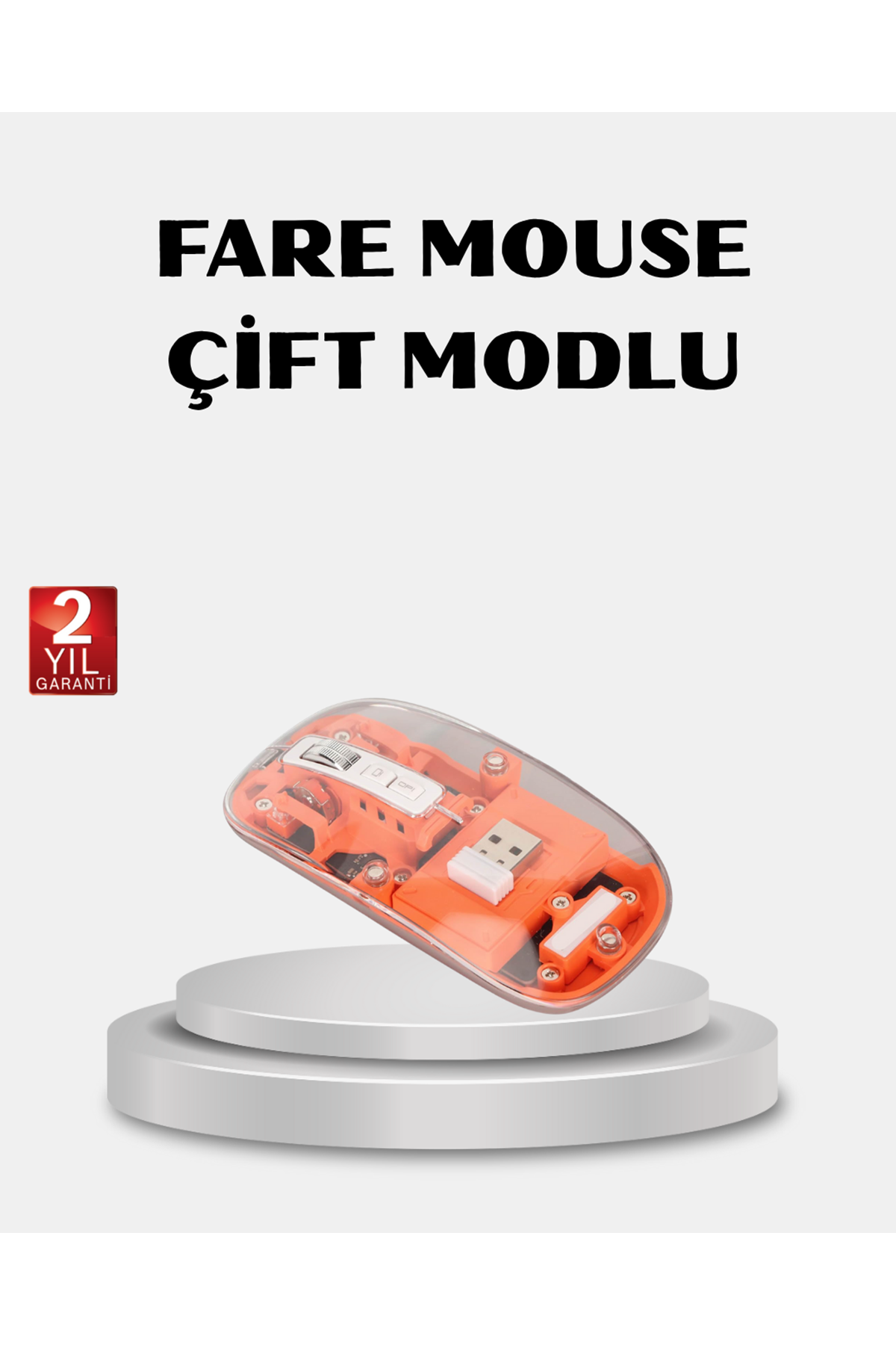 Kablosuz Çift Modlu Mouse – Bluetooth 5.0 + 2.4GHz