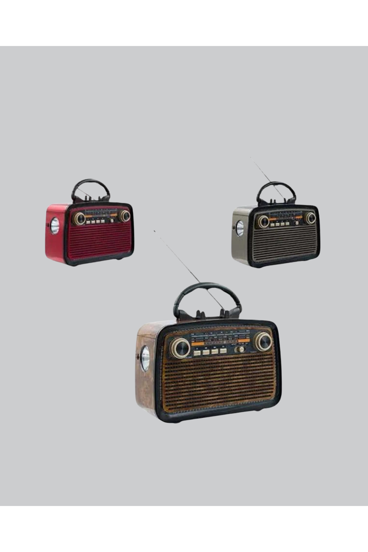 LED’li Nostaljik Bluetooth Hoparlör – Vintage Tasarım, Ahşap Doku