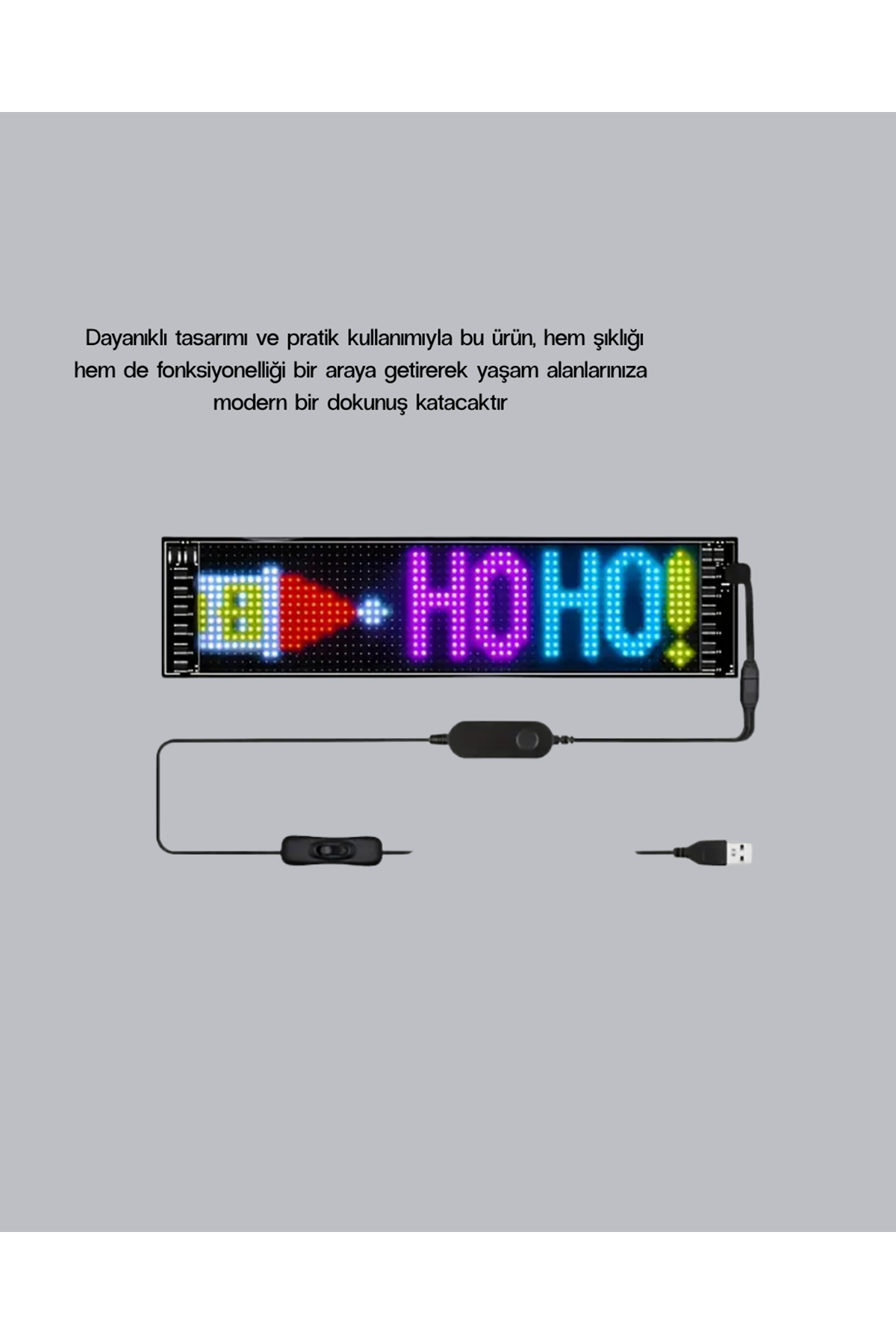 RGB LED Panel – Mobil Uyumlu, Yazı ve GIF Destekli, USB Bağlantılı Dekoratif Ekran