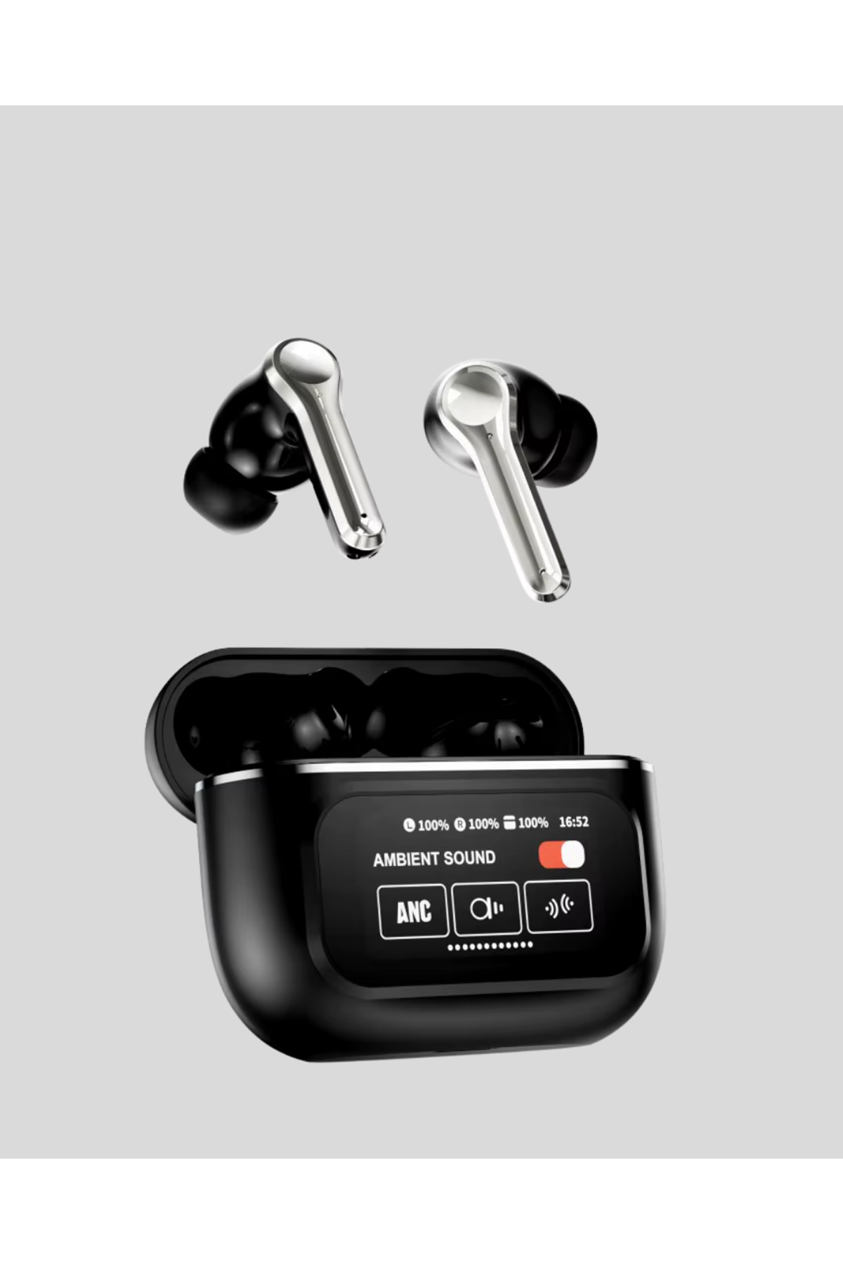 Bluetooth 5.3 ANC Kablosuz Kulaklık – Dokunmatik Kontrol, Dijital Ekran ve Uzun Pil Ömrü