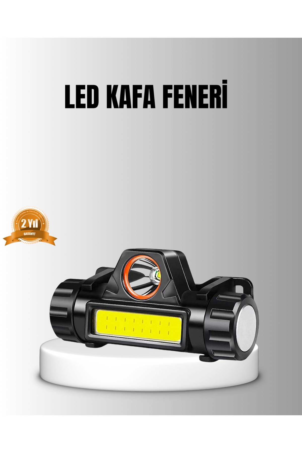 Şarjlı LED Kafa Feneri – Çift Fonksiyonlu, 200LM Işık Gücü, IP44 Suya Dayanıklı