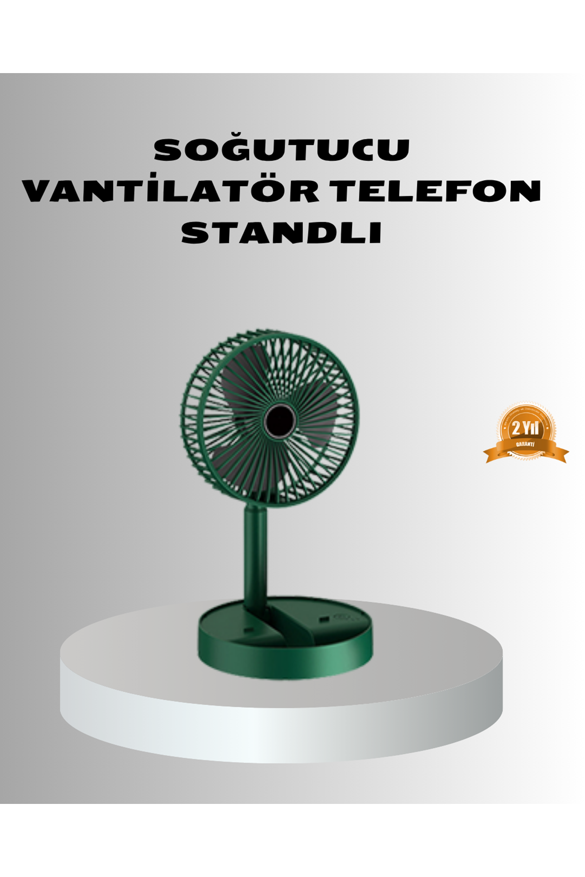 Şarjlı Katlanabilir Mini Fan – 3 Kademe Hız Ayarı, Taşınabilir Tasarım