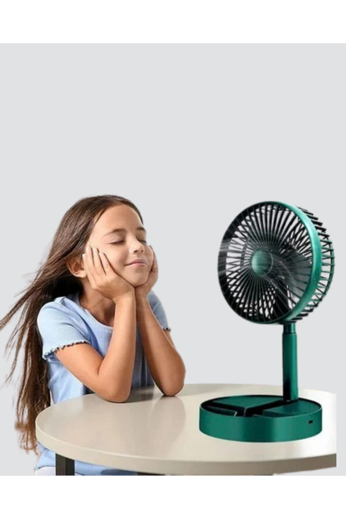 Katlanabilir Mini Fan – 3 Kademeli Soğutma, Şarjlı