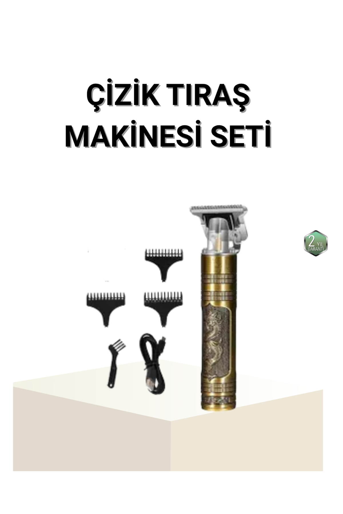 T Bıçaklı Profesyonel Çizik Tıraş Makinesi Seti – 120 Dakika Kullanım, Şarjlı & Kablolu