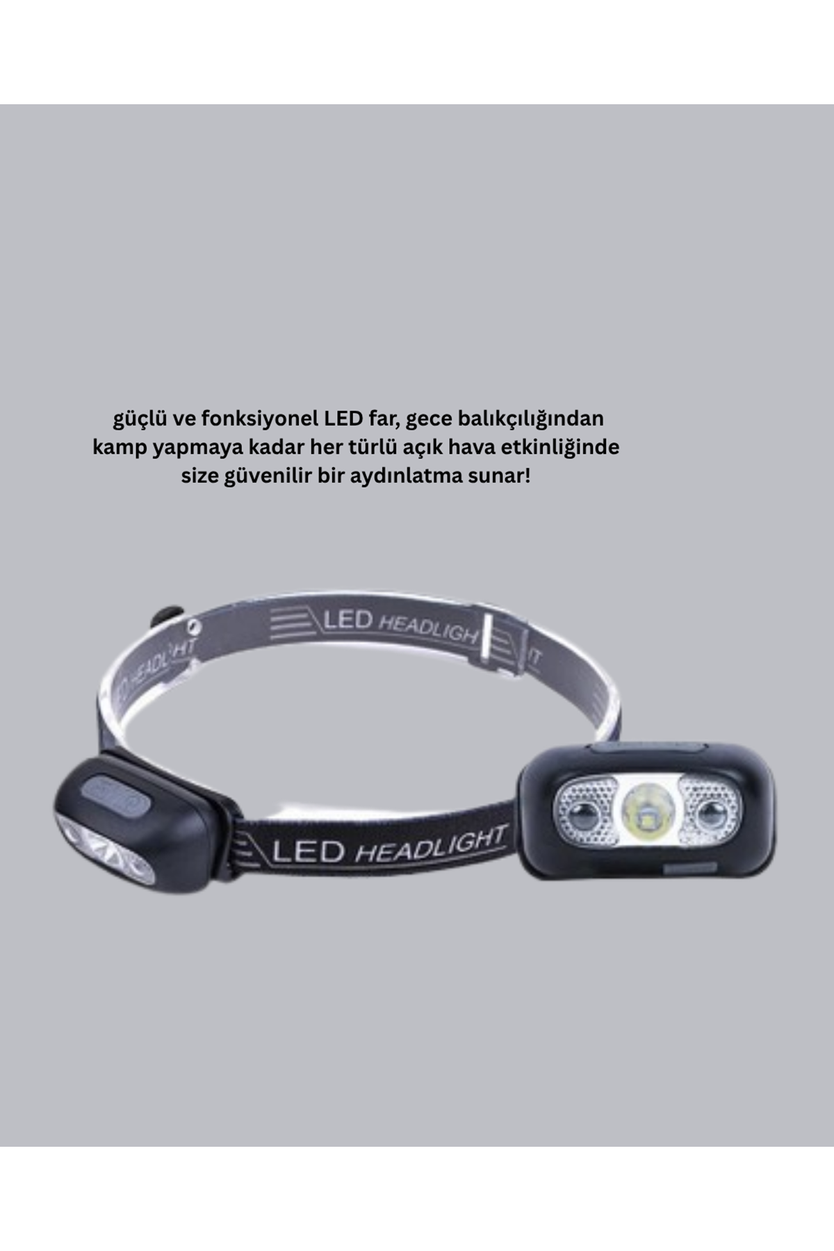 IPX5 Su Geçirmez Şarjlı LED Kafa Feneri | Hareket Sensörlü, Ayarlanabilir 60° Far