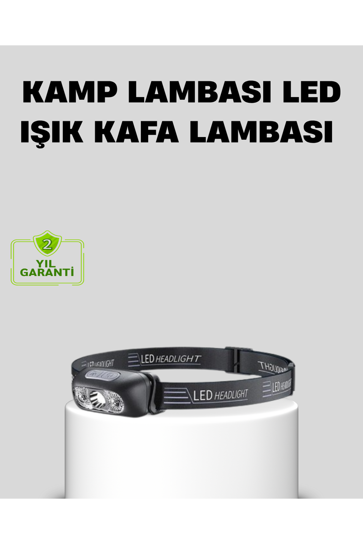 Şarjlı LED Kafa Feneri | 4 Modlu Akıllı Sensörlü Far | Su Geçirmez IPX5 Kamp ve Balıkçı Lambası