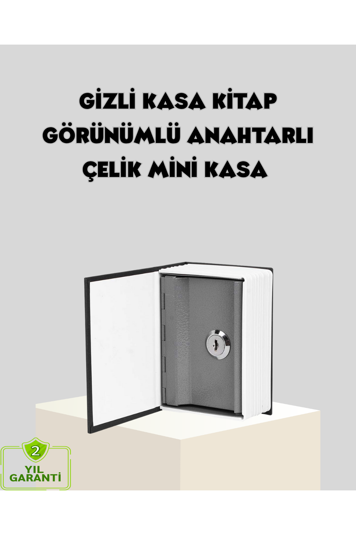 Sözlük Görünümlü Gizli Kitap Kasa – Anahtarlı Metal İç Kasa, Kompakt Boyut, Şık ve Güvenli Tasarım