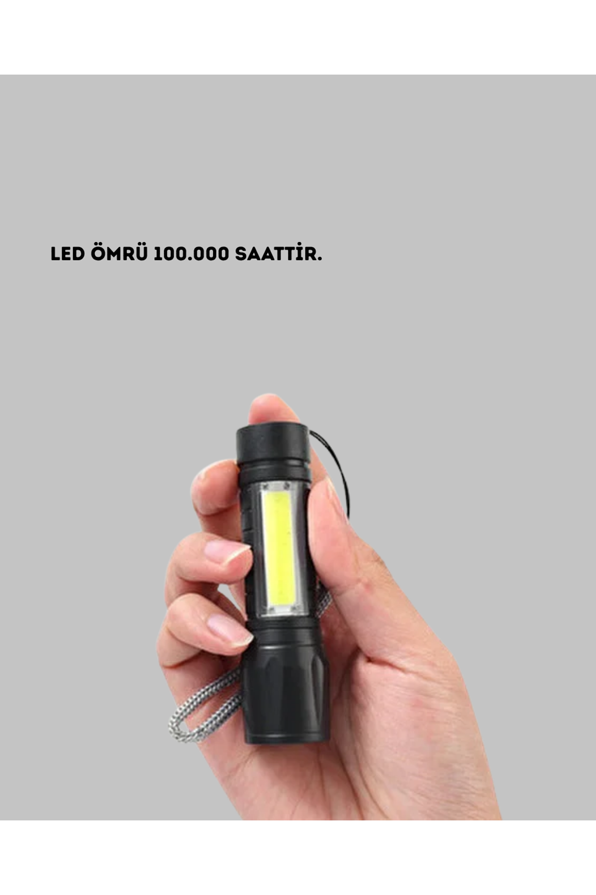 Ultra Dayanıklı 4 Mod Şarjlı Işıldak | Suya ve Darbeye Dayanıklı | 100.000 Saat LED Ömrü