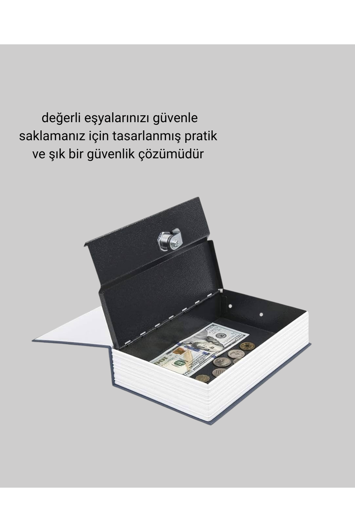 Gizli Kitap Kasa – Metal Gövdeli, Anahtarlı