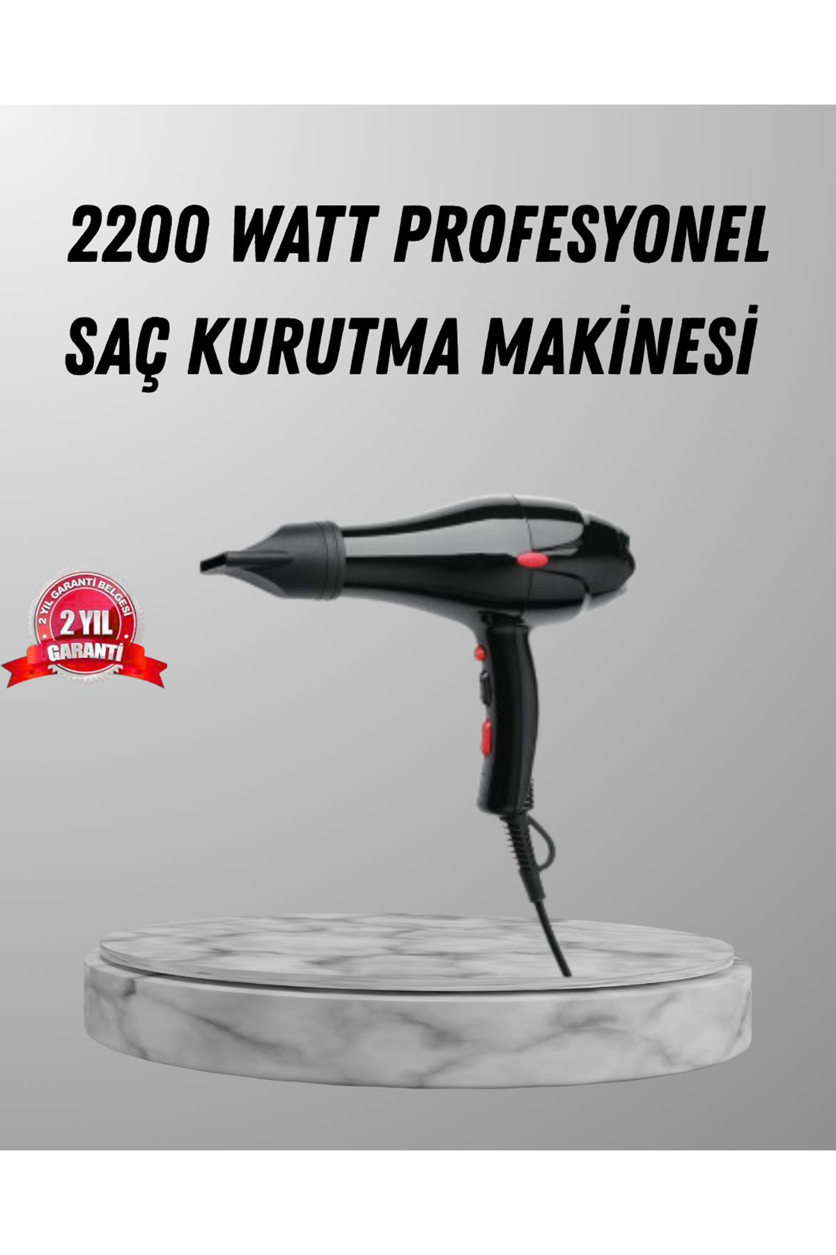 2200W Fön Makinesi – Profesyonel AC Motor, Soğuk ve Sıcak Üfleme