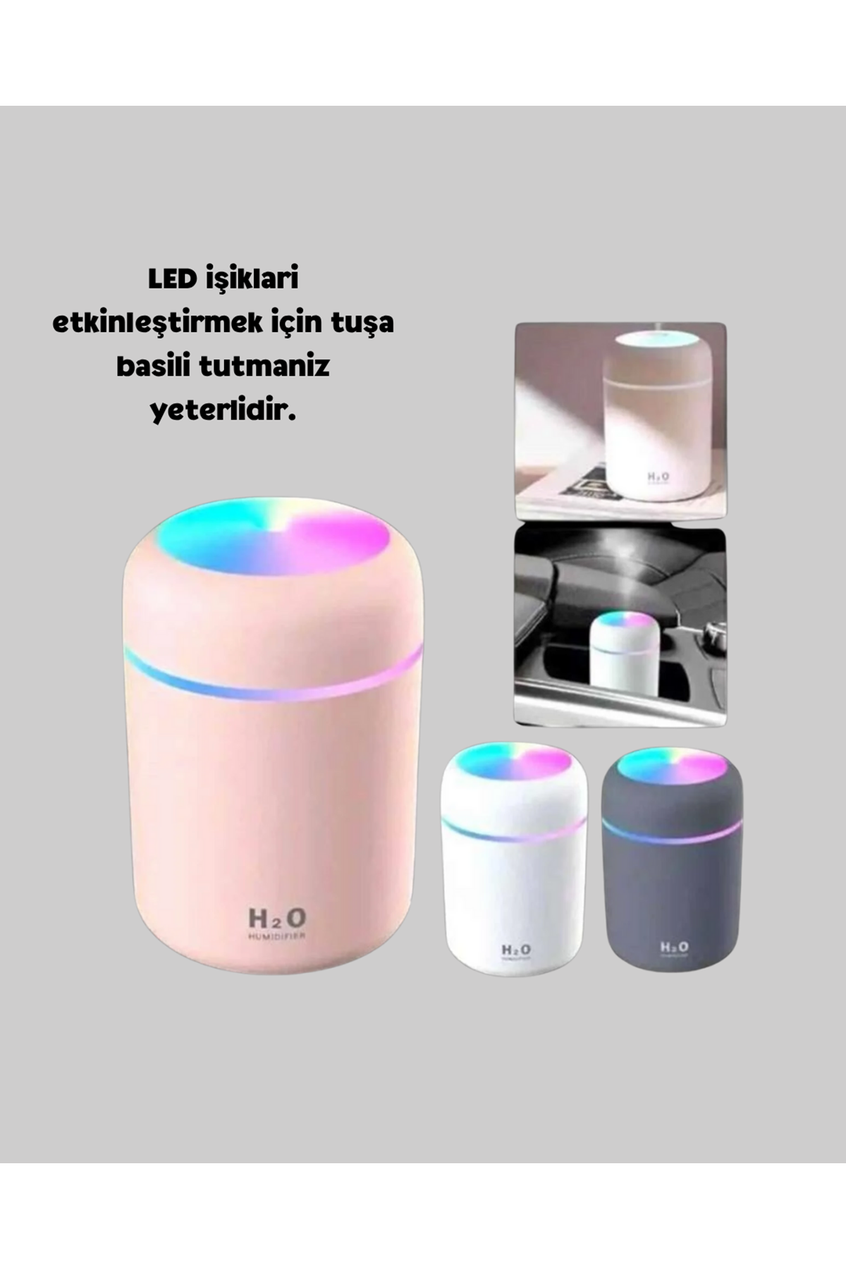 USB Bağlantılı LED Işıklı Hava Nemlendirici – Sessiz ve Kullanıcı Dostu Tasarım