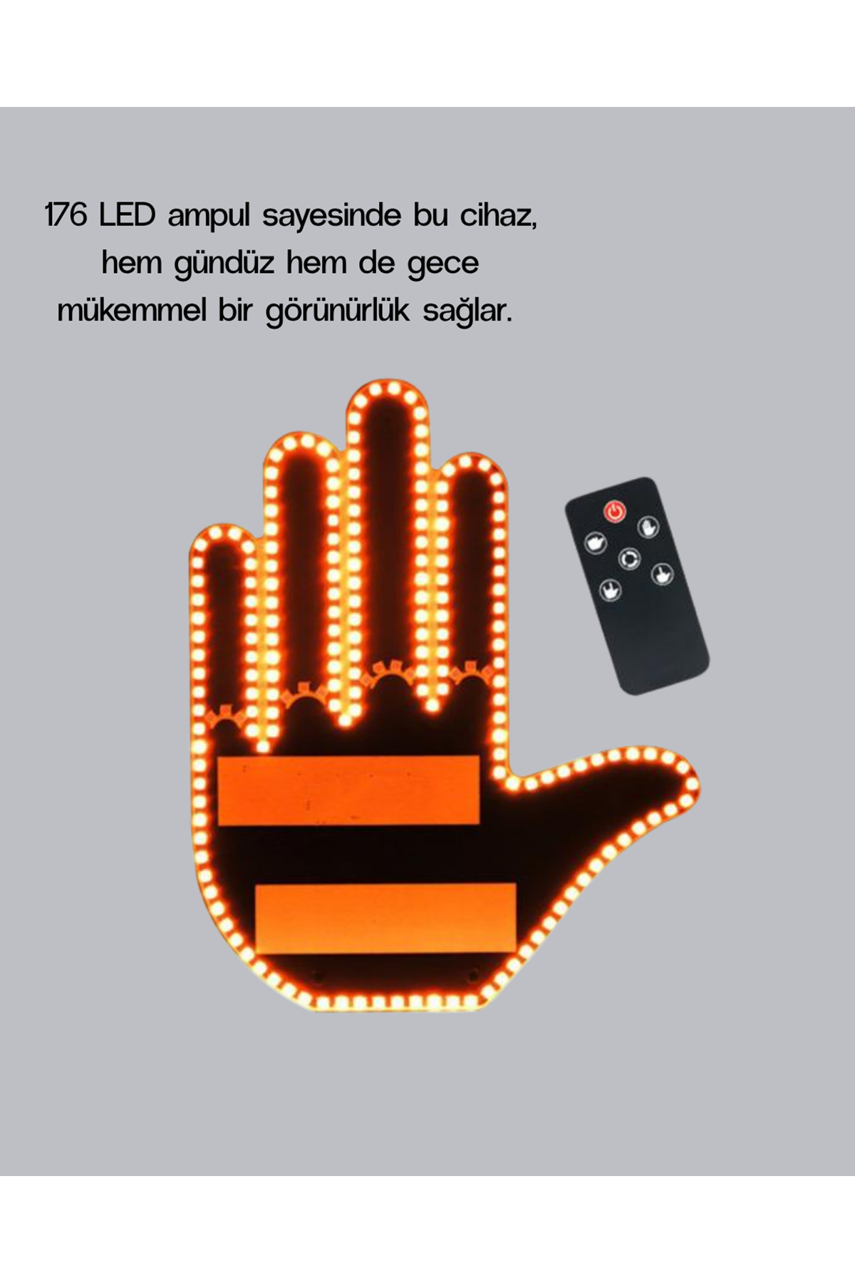 176 LED Amber Renkli El Hareketiyle Kontrol Edilen Motosiklet Dönüş Sinyali