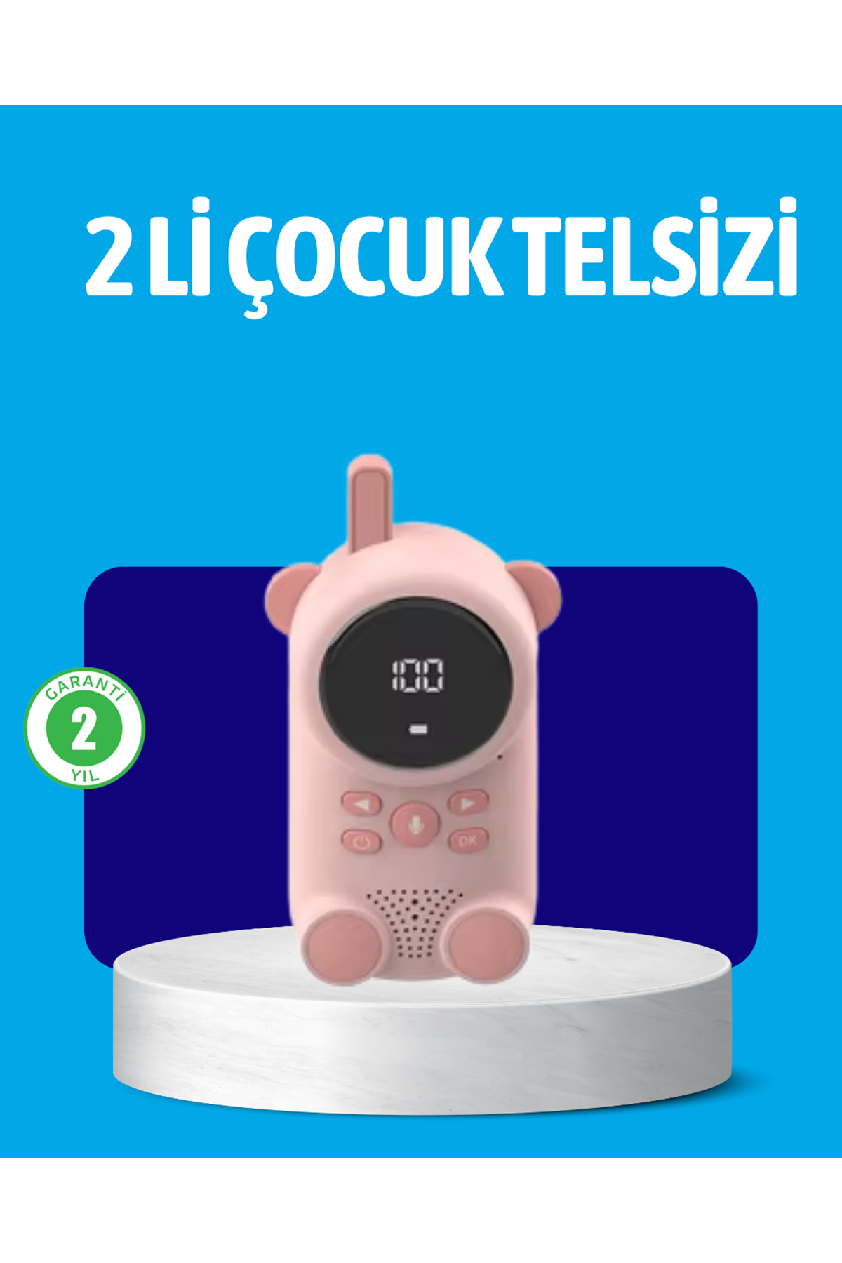 USB Şarjlı Çocuk Telsizi – Renkli Ekran, VOX Modu, Kompakt Tasarım