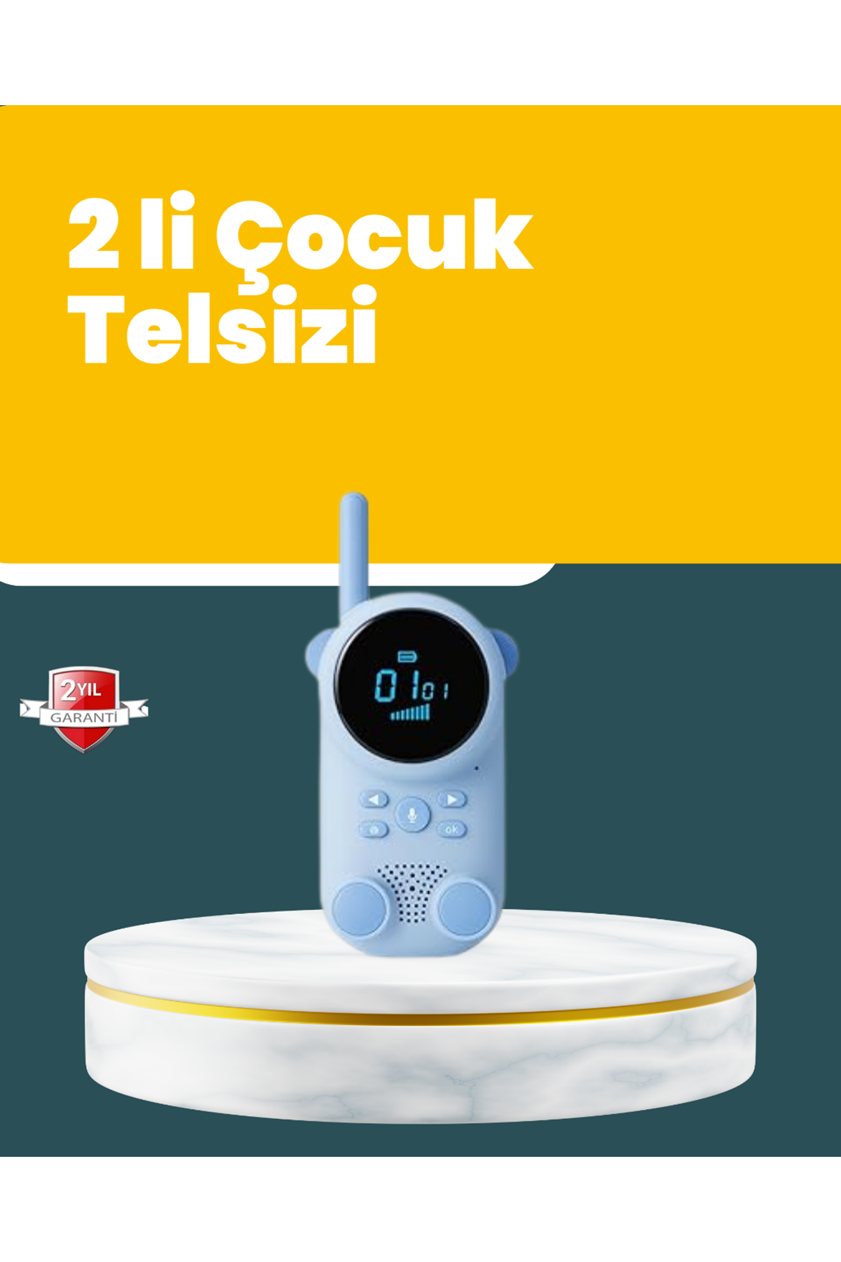 LCD Ekranlı Çocuk Telsizi – İki Yönlü Ses, 1-3 km Çekim Mesafesi
