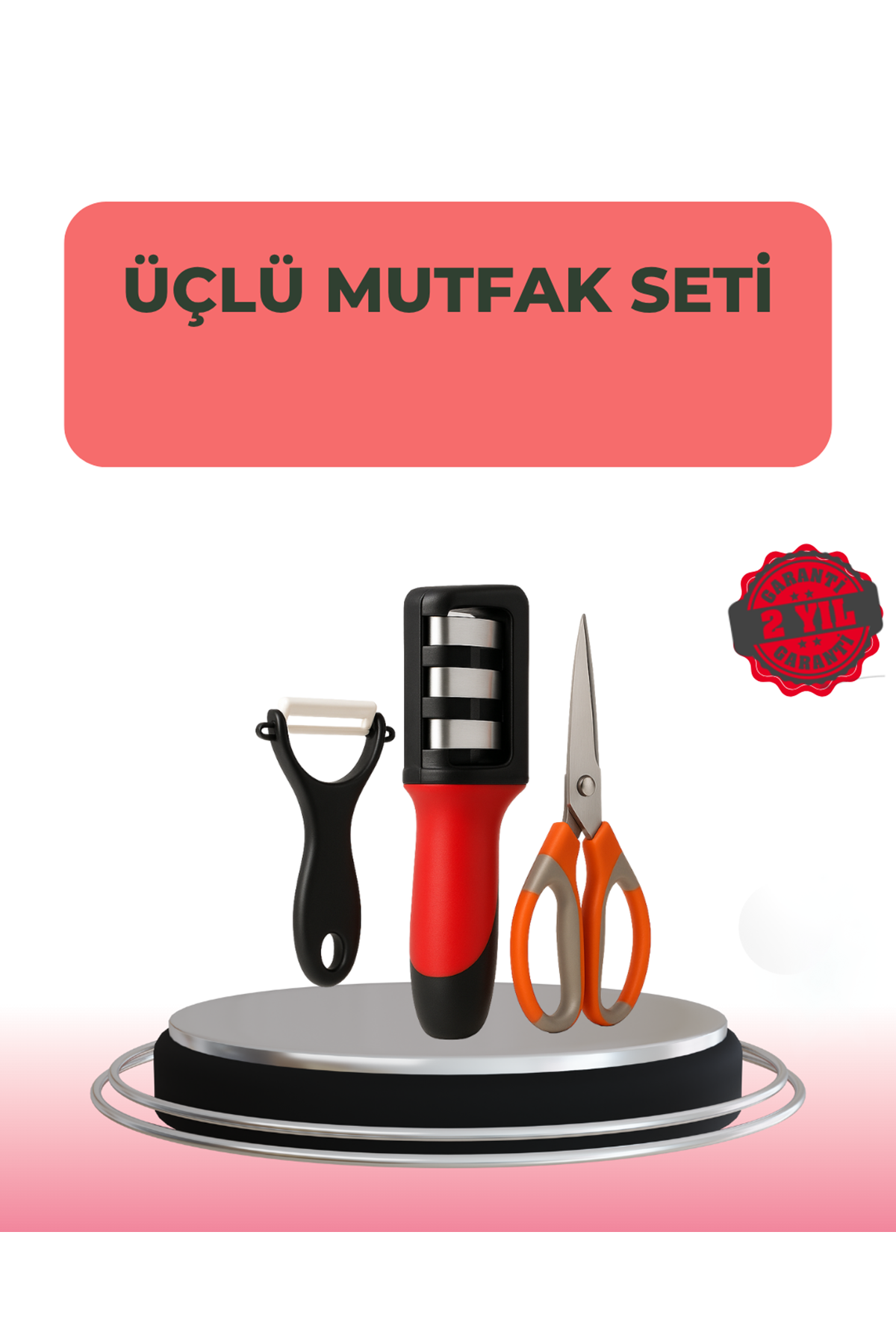 3 Parçalı Çok Fonksiyonlu Mutfak Makas Seti – Paslanmaz Çelik, Ergonomik Tasarım