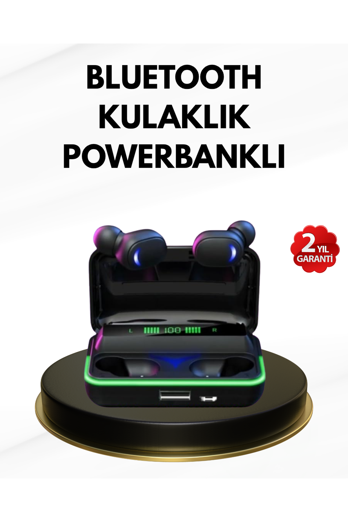 E10 Kablosuz Bluetooth Kulaklık – 3D Ses, Powerbank Şarj Kutusu