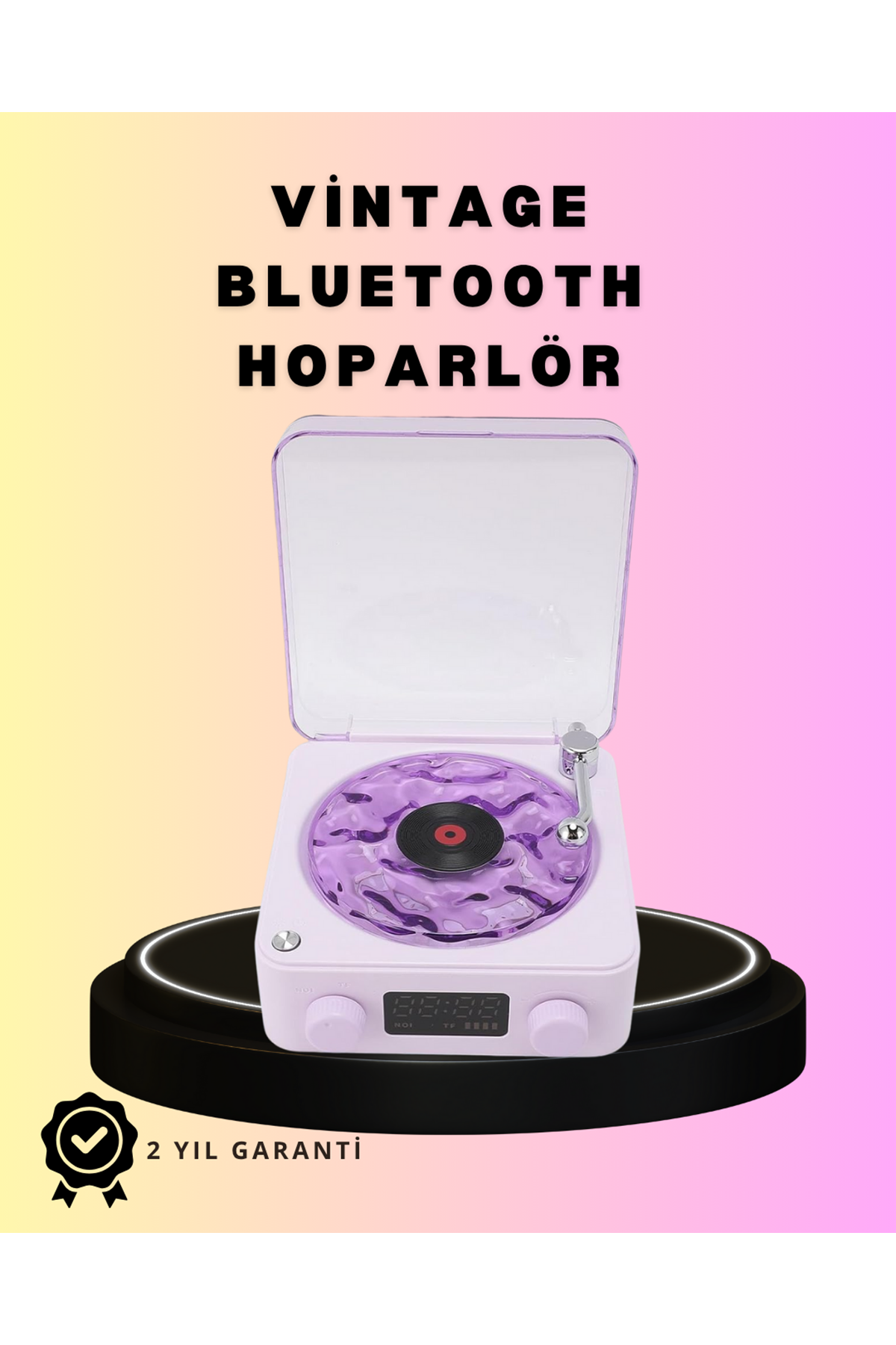 Bluetooth Retro Pikap Hoparlör – Projektörlü Gece Lambası