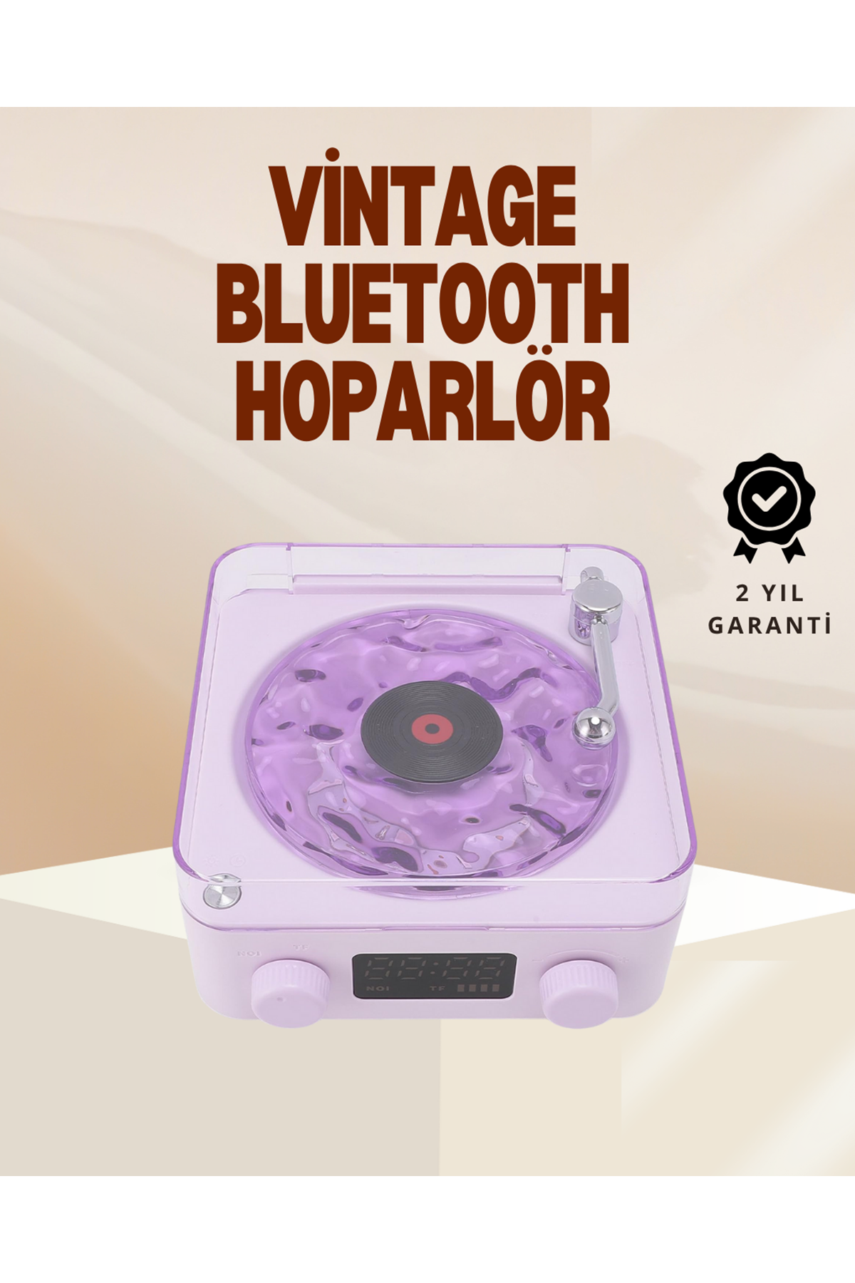 Retro Pikap Hoparlör – Şarjlı Kablosuz Projektör ve Gece Lambası