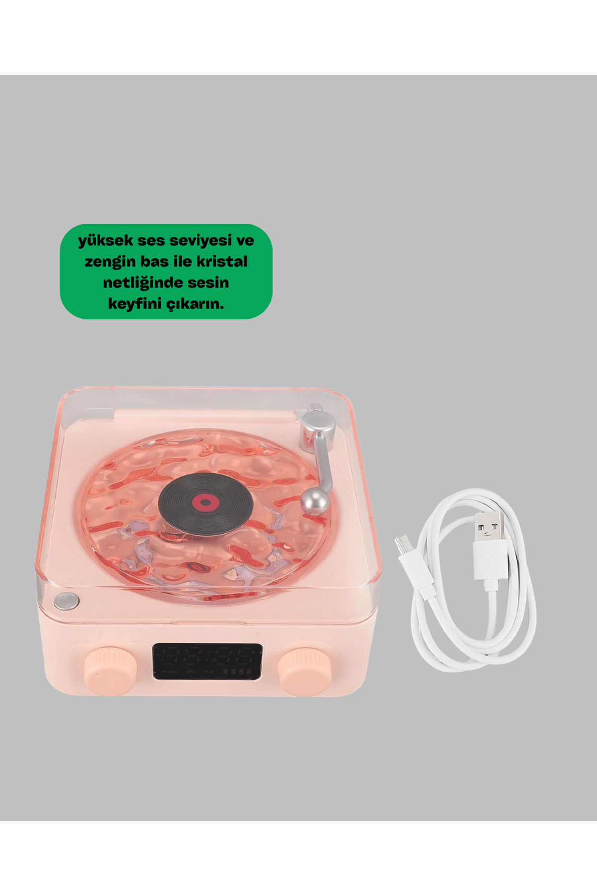 Retro Kristal Netliğinde Ses – Gece Işıklı Retro Bluetooth Hoparlör