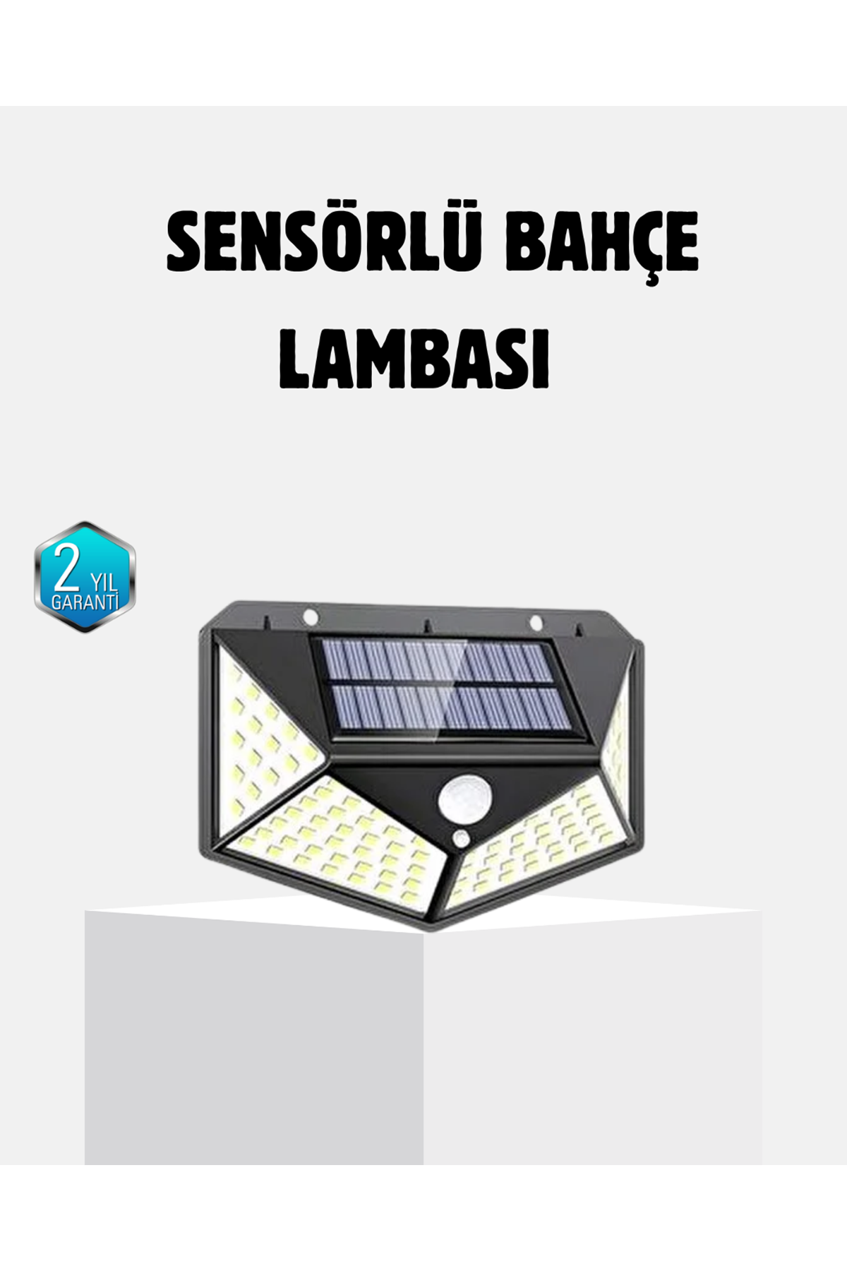 Güneş Enerjili 100 LED Dış Mekan Lamba – Hareket Sensörlü, 2200mAh Bataryalı Solar Aydınlatma