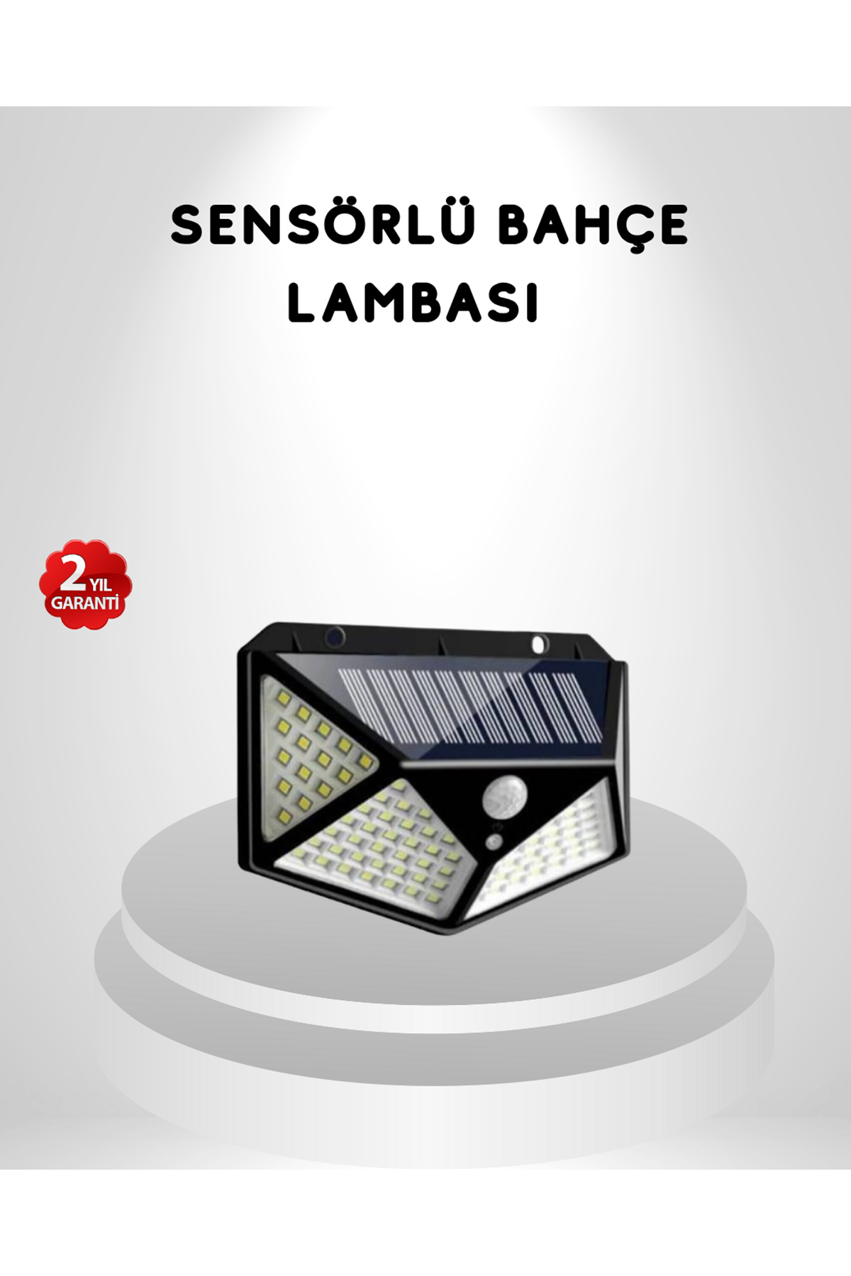 100 LED Güneş Enerjili Bahçe Lambası – PIR Sensörlü, IP65 Su Geçirmez Dış Mekan Aydınlatma