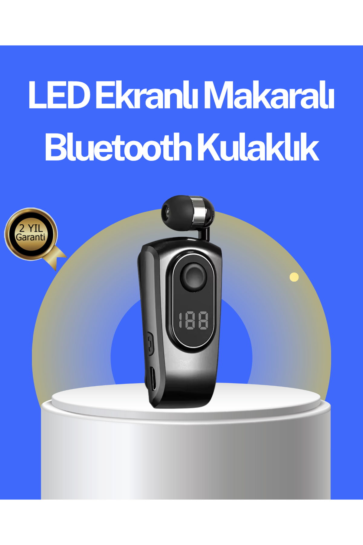 Dijital Ekranlı Bluetooth Kulaklık – Titreşimli Bildirim, 25 Saat Kullanım