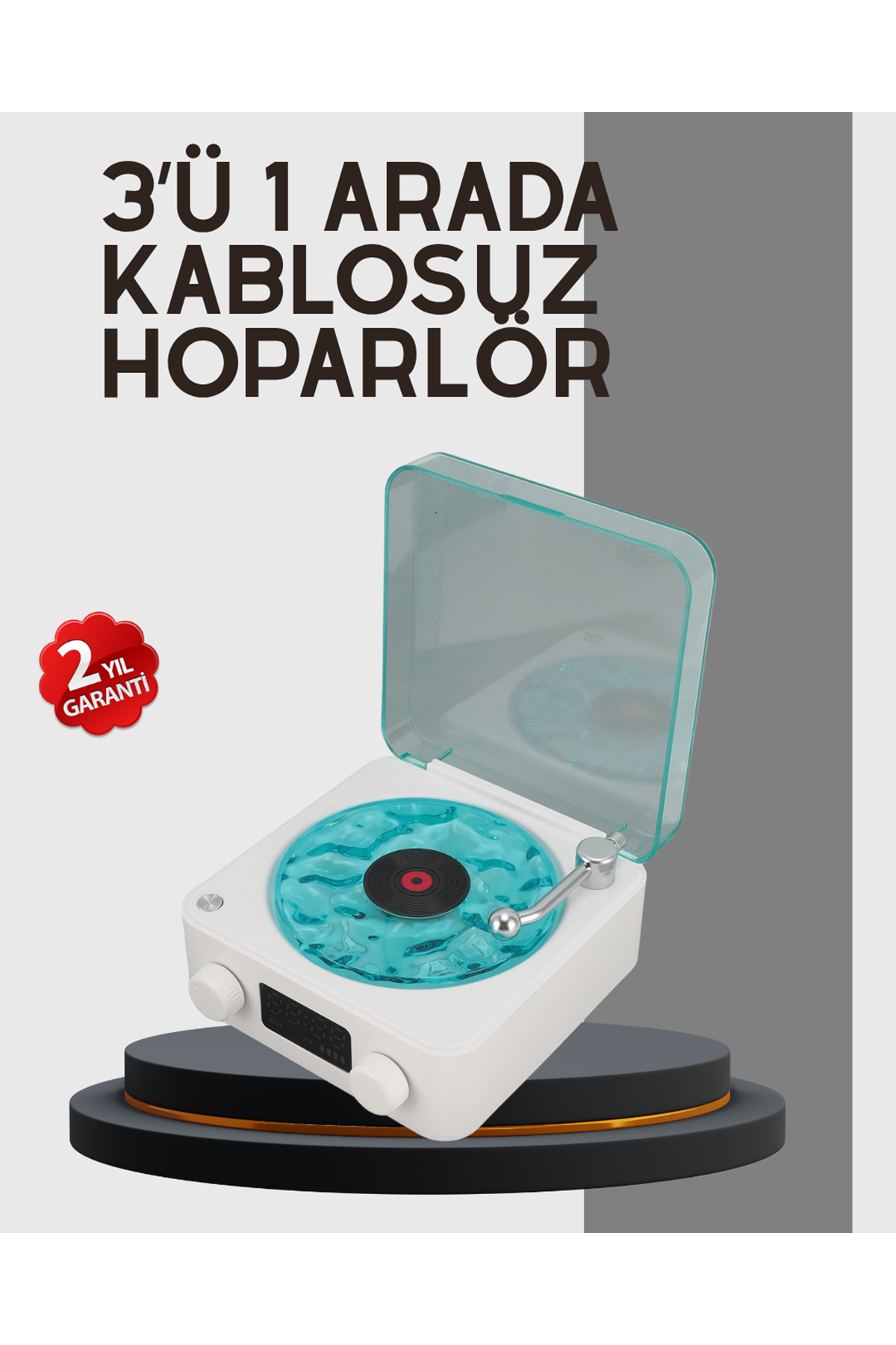 Stereo Sesli Gece Lambalı Bluetooth Hoparlör – Şık Vintage Tasarım