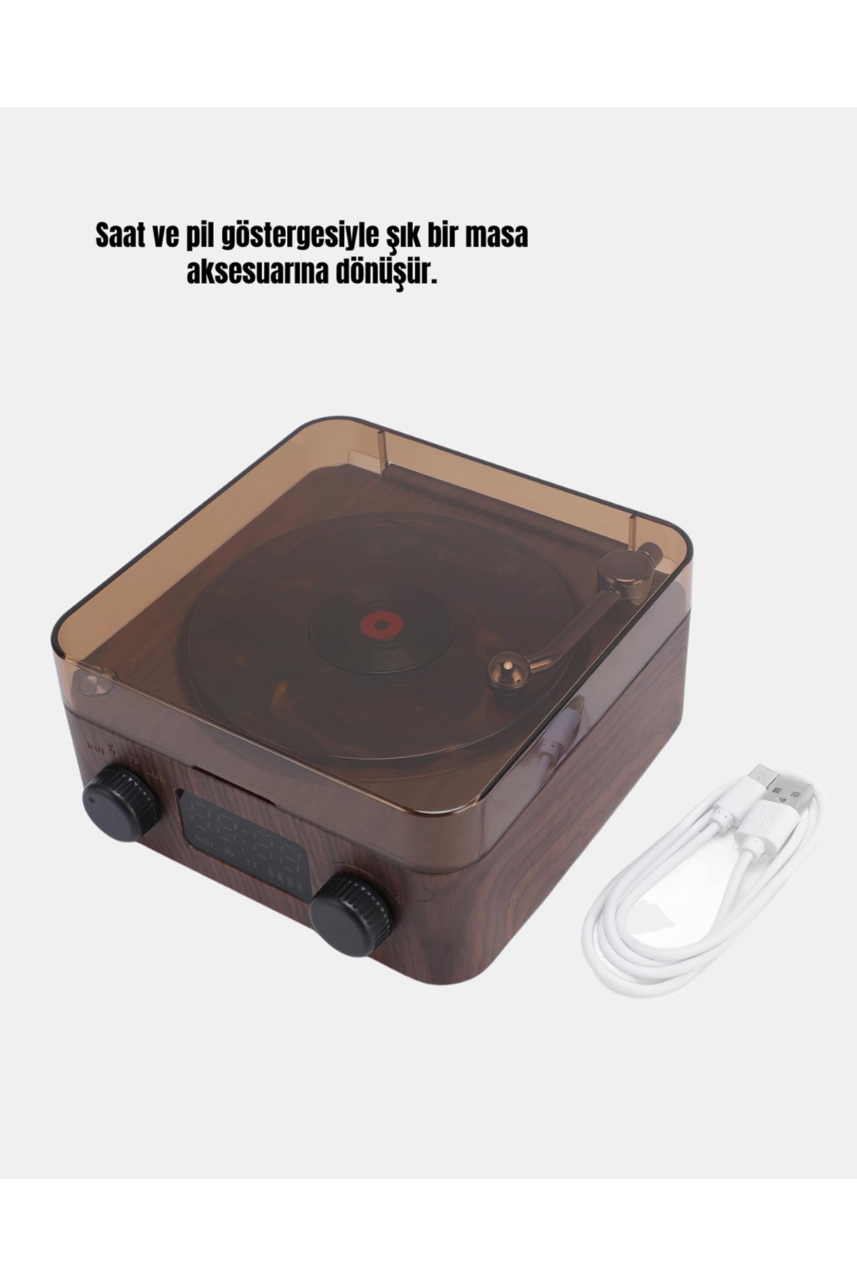 3-ü-1 Arada Bluetooth Hoparlör – Işıklı Saat ve Gece Lambası