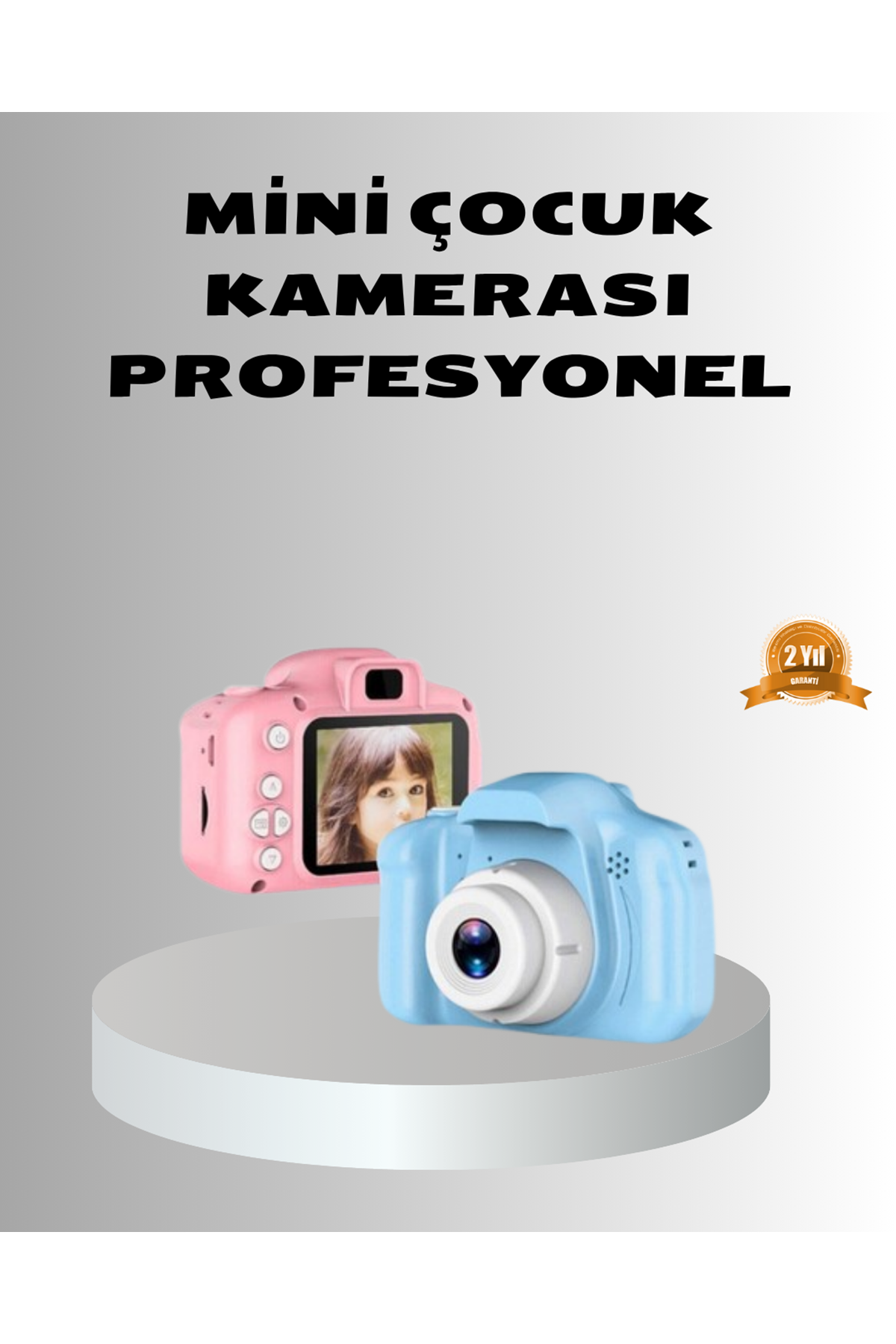 8MP Mini Çocuk Fotoğraf Makinesi – Pembe Ses Kaydı Özellikli
