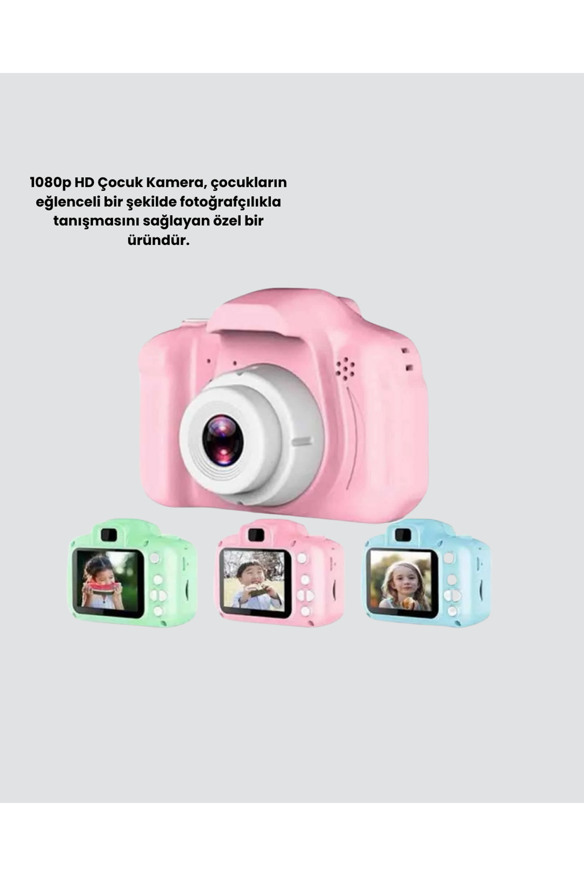 Çocuklar İçin Mini Dijital Kamera – 1080p HD, 2.0 İnç Ekran, Komik Filtreli ve Şarjlı