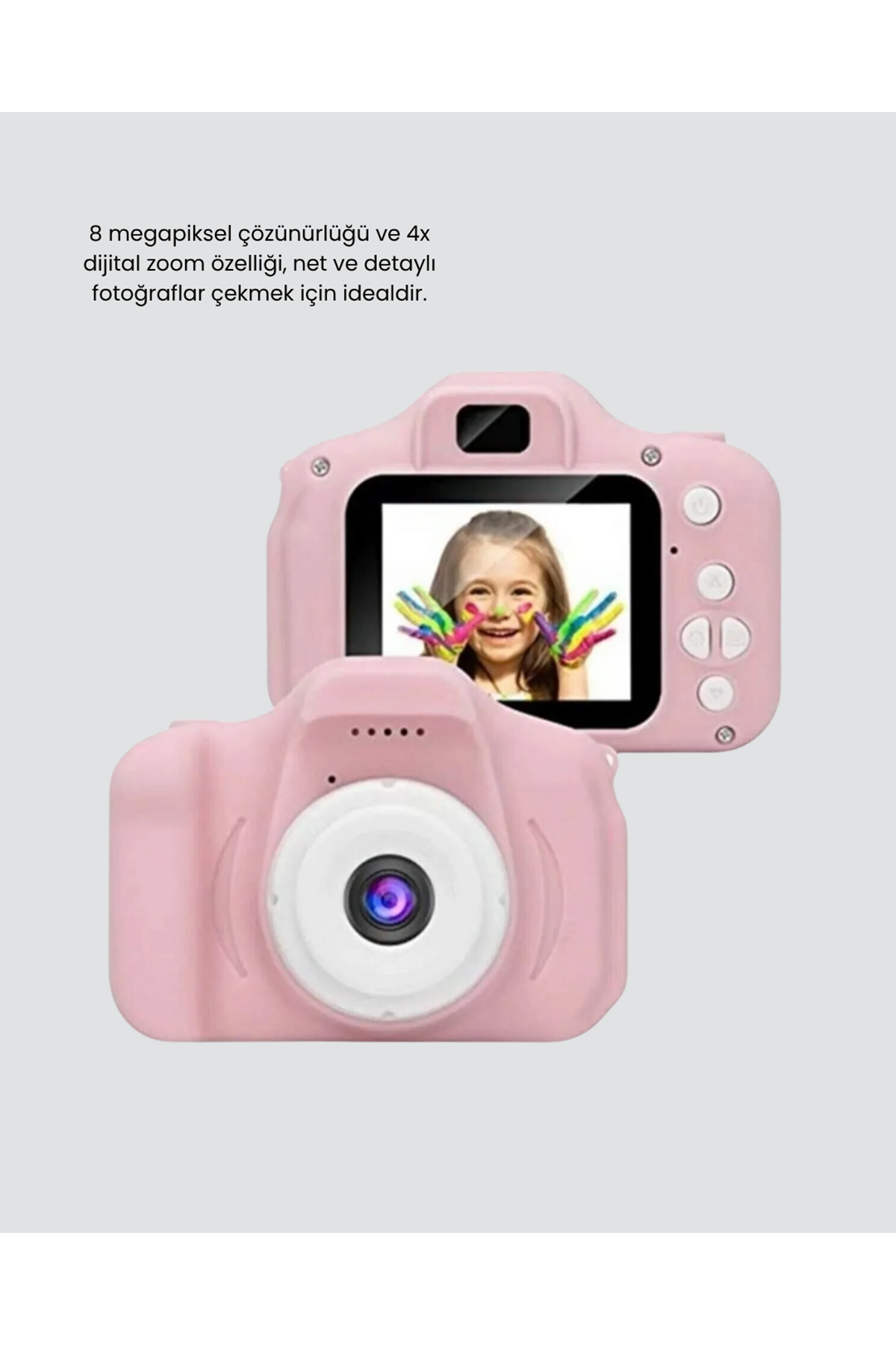 Pembe Mini 1080p HD Çocuk Kamera – 8MP, Video Kaydı,TF Kart Destekli