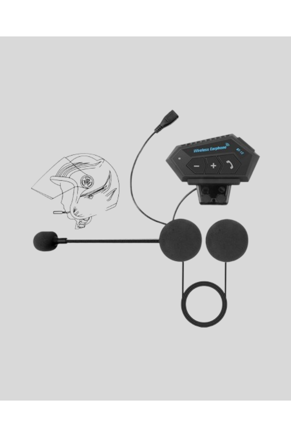 BT22 Kablosuz Kask Kulaklığı – Bluetooth 5.0, Intercom, Su Geçirmez ve Uzun Ömürlü Batarya