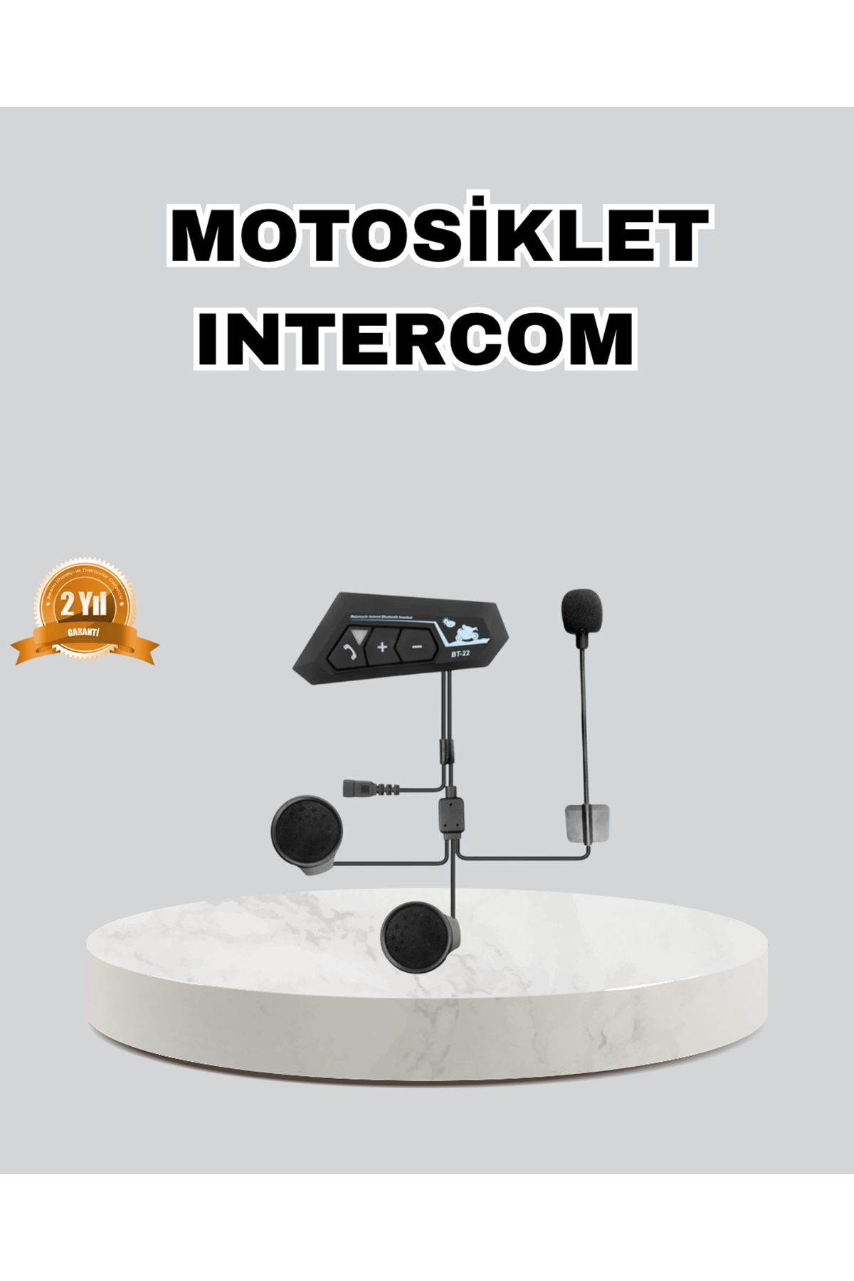 Motosiklet Kaskı İçin Bluetooth Kulaklık – Kablosuz, Mikrofonlu, Gürültü Azaltmalı BT22