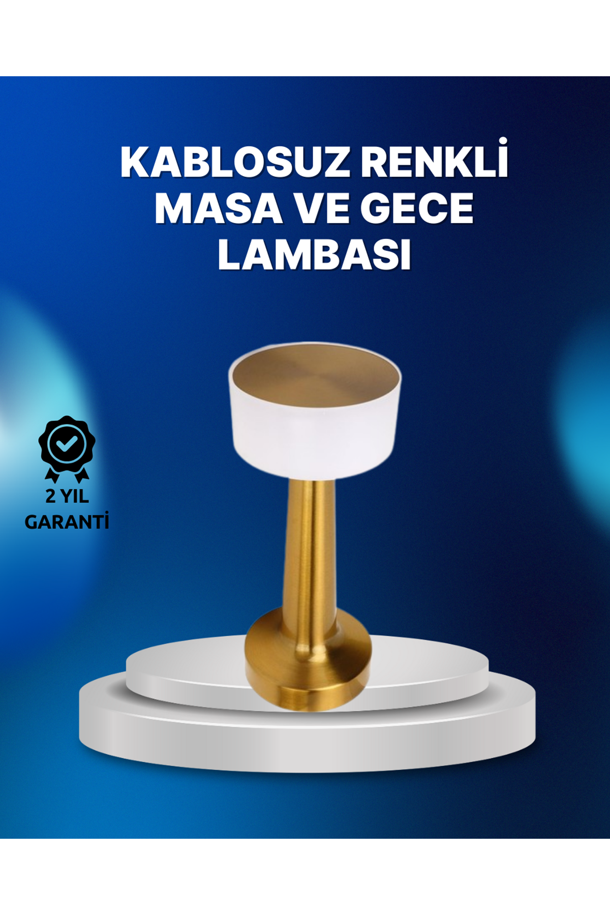 Kablosuz Dokunmatik Masa Lambası – Şık Modern Metal Gövde, USB Şarjlı