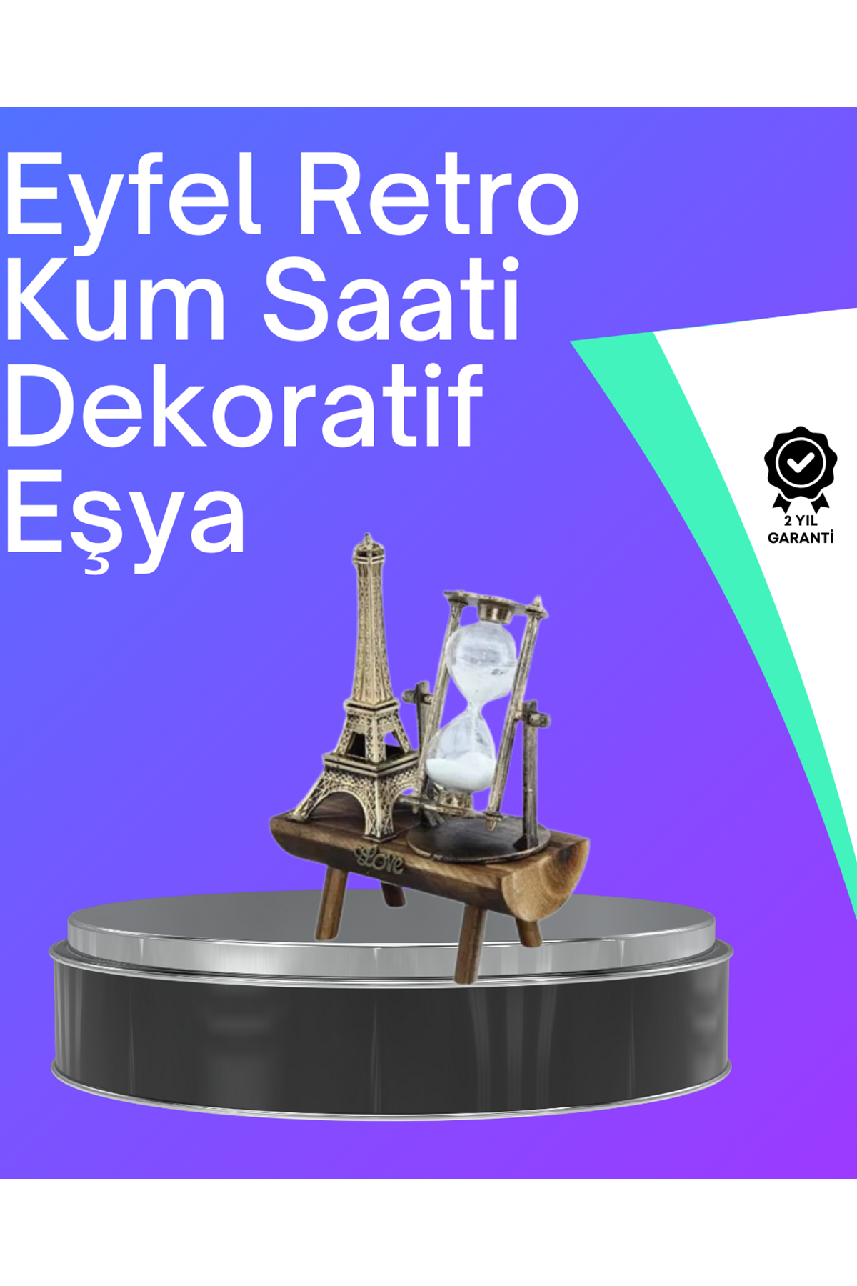 Klasik Tasarımlı Ahşap Kum Saati – Ev ve Ofis İçin Masaüstü Aksesuarı