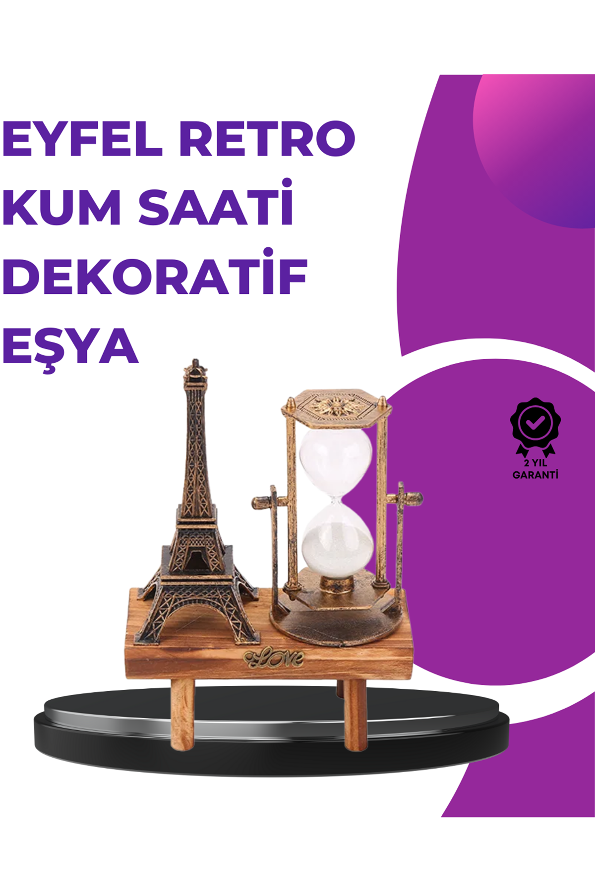 Ev, Ofis ve Kafeler İçin Retro Ahşap Kum Saati Dekorasyonu