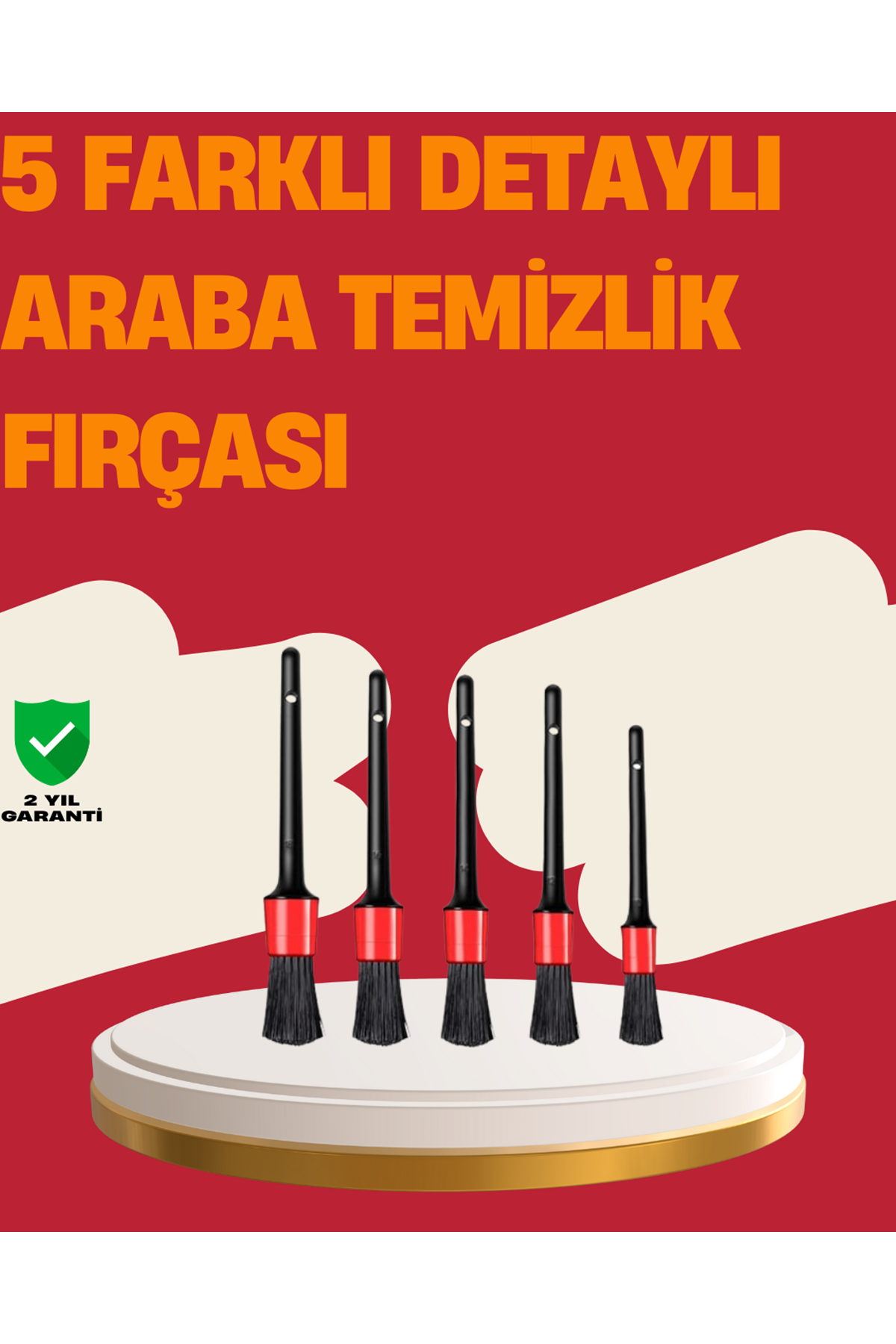 Araç İçi Detaylı Temizlik Seti-Araba Jant ve İç Yüzey Temizlik Fırçaları