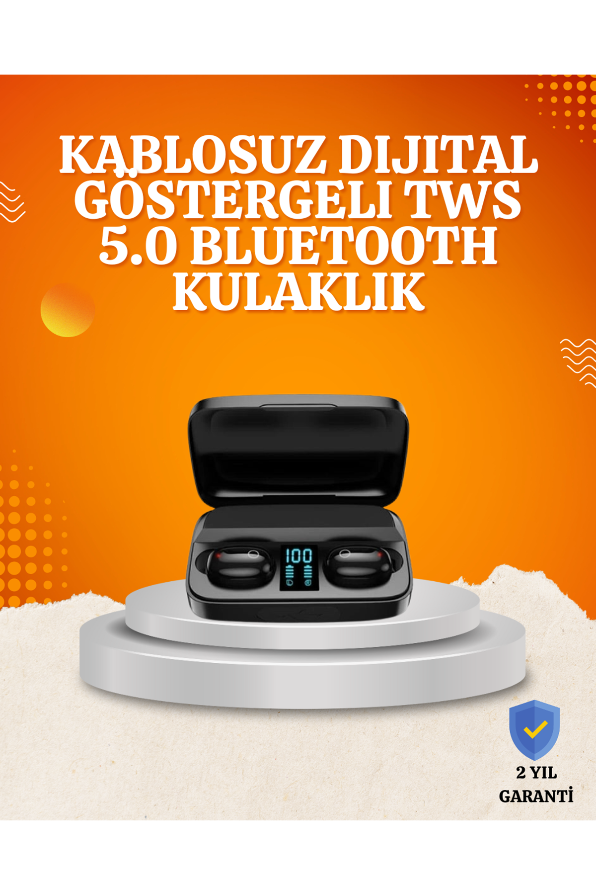 1800 mAh Güçlü Şarj Kutusu ile Bluetooth Kulaklık Seti
