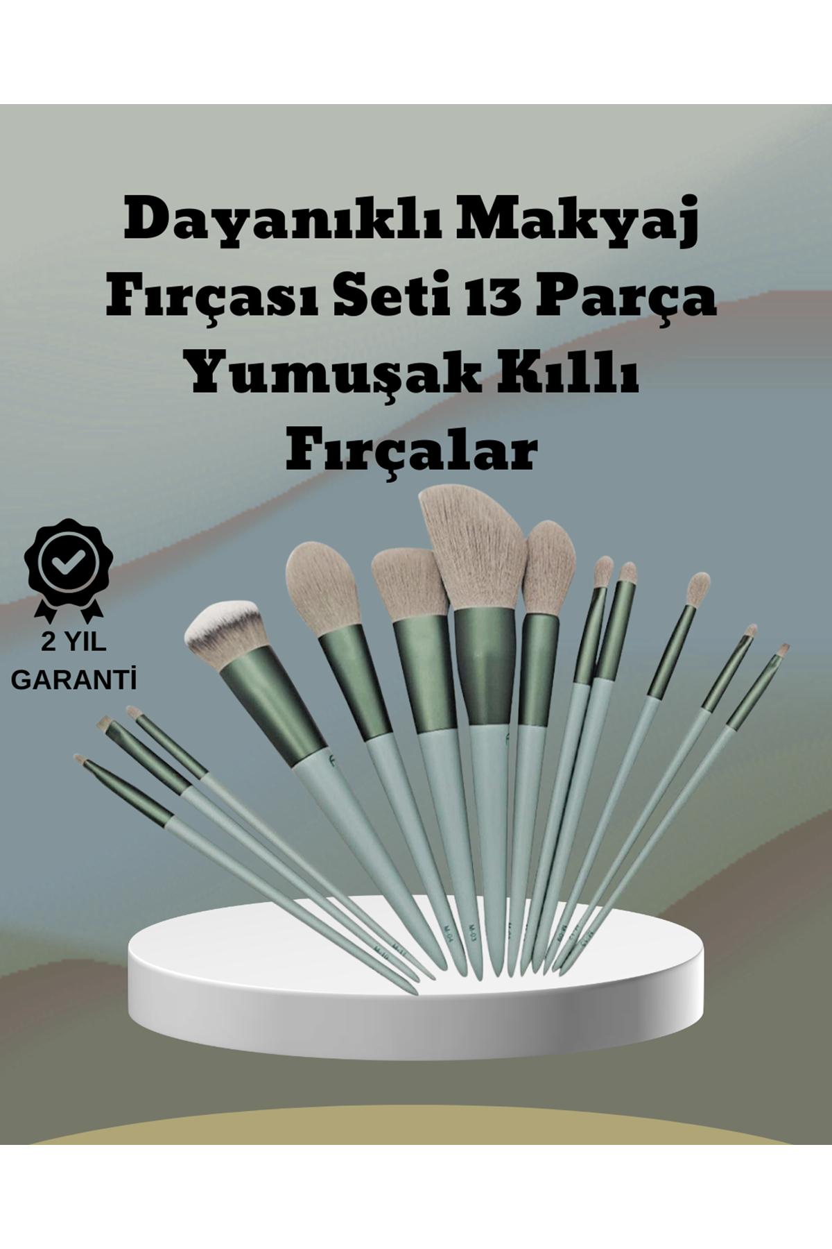 umuşak Kıllı Estetik Tasarımlı 13'lü Makyaj Fırçası Seti Günlük ve Profesyonel Kullanım