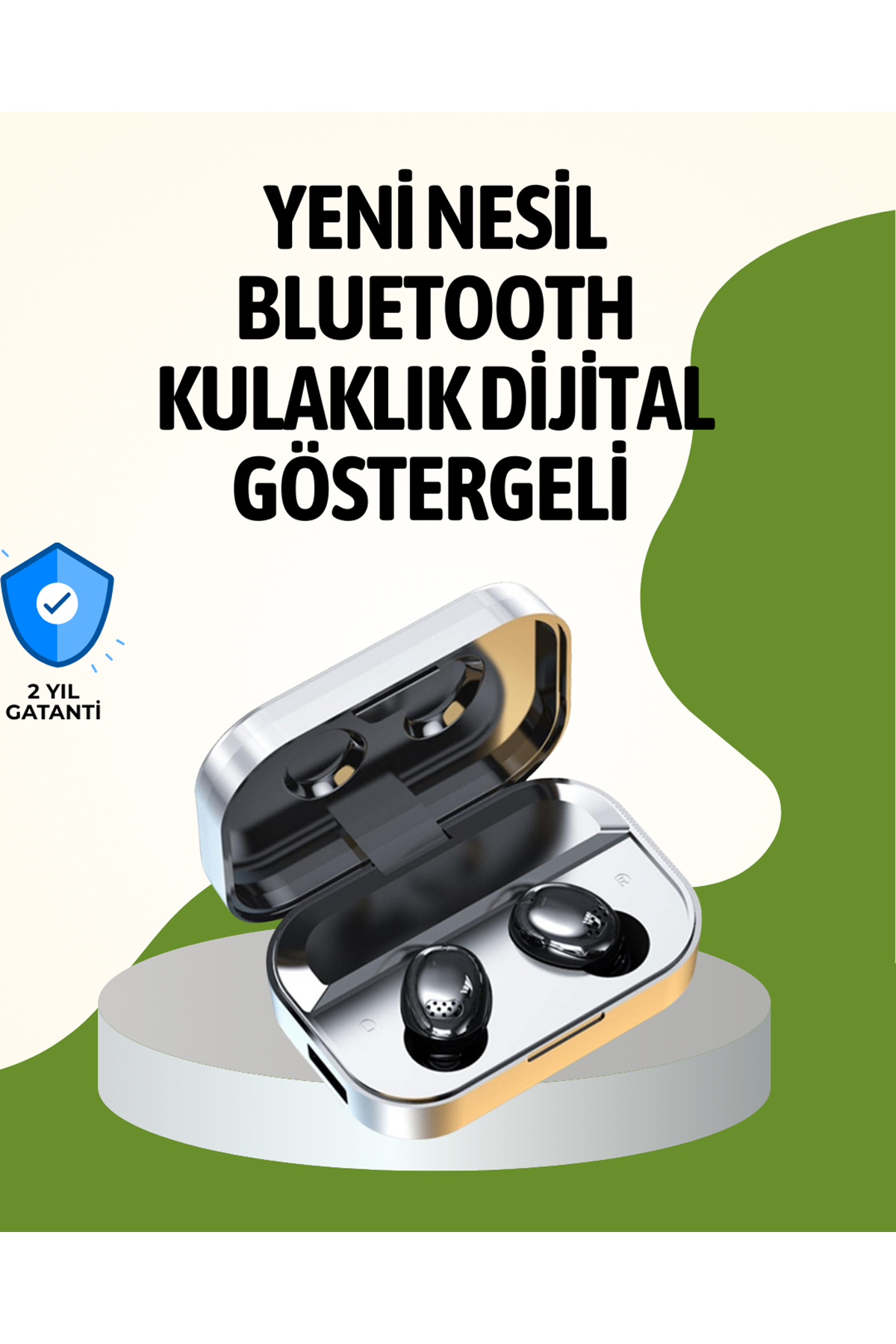 Gerçek Kablosuz Kulaklık – Bluetooth 5.0, Şarj Kutulu, Parmak İzi Kontrollü