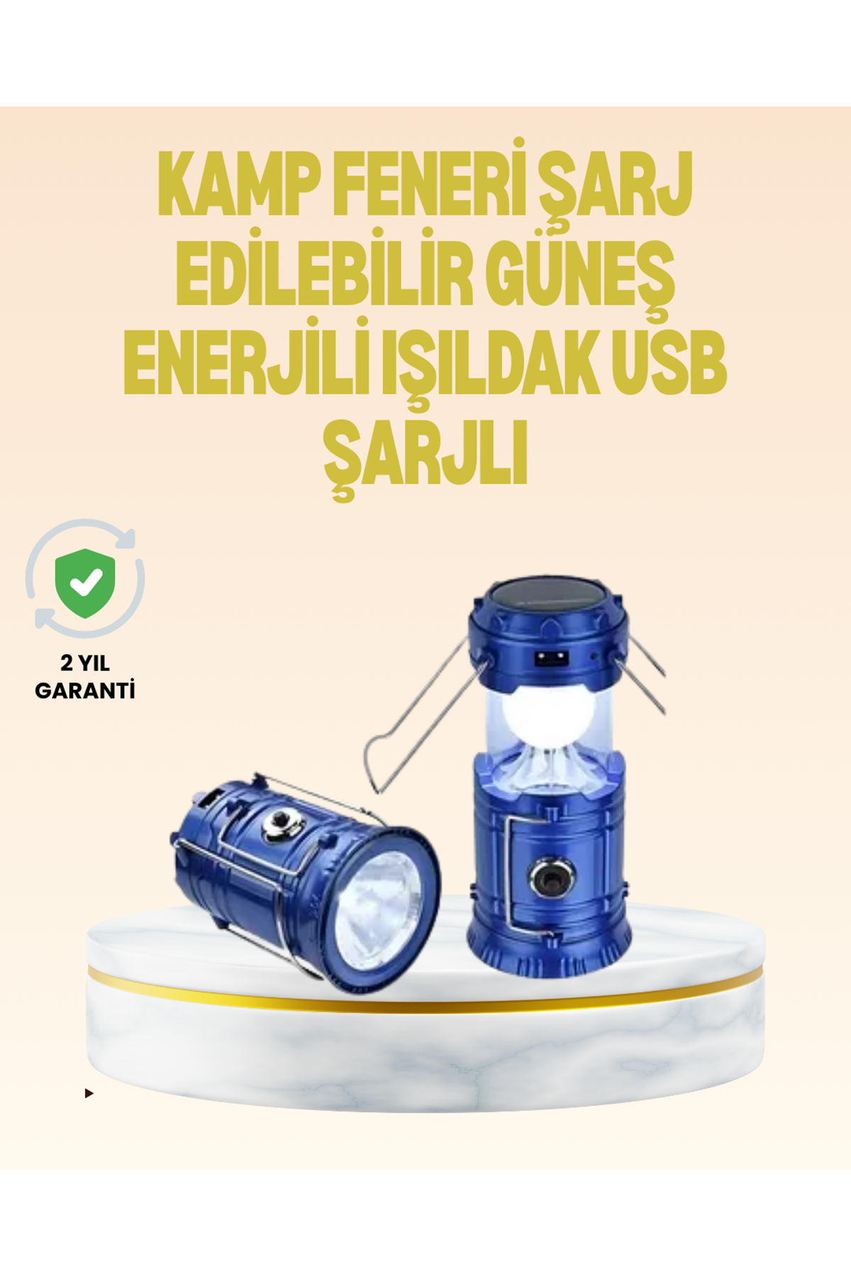Katlanabilir USB Çıkışlı Kamp Feneri – Şarj Edilebilir, Dayanıklı ve Çok Fonksiyonlu